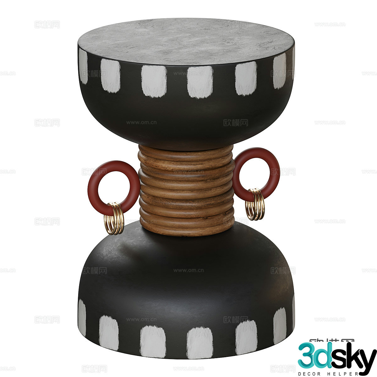 New Chinese style 3D model of Wasabi Rattan Ring