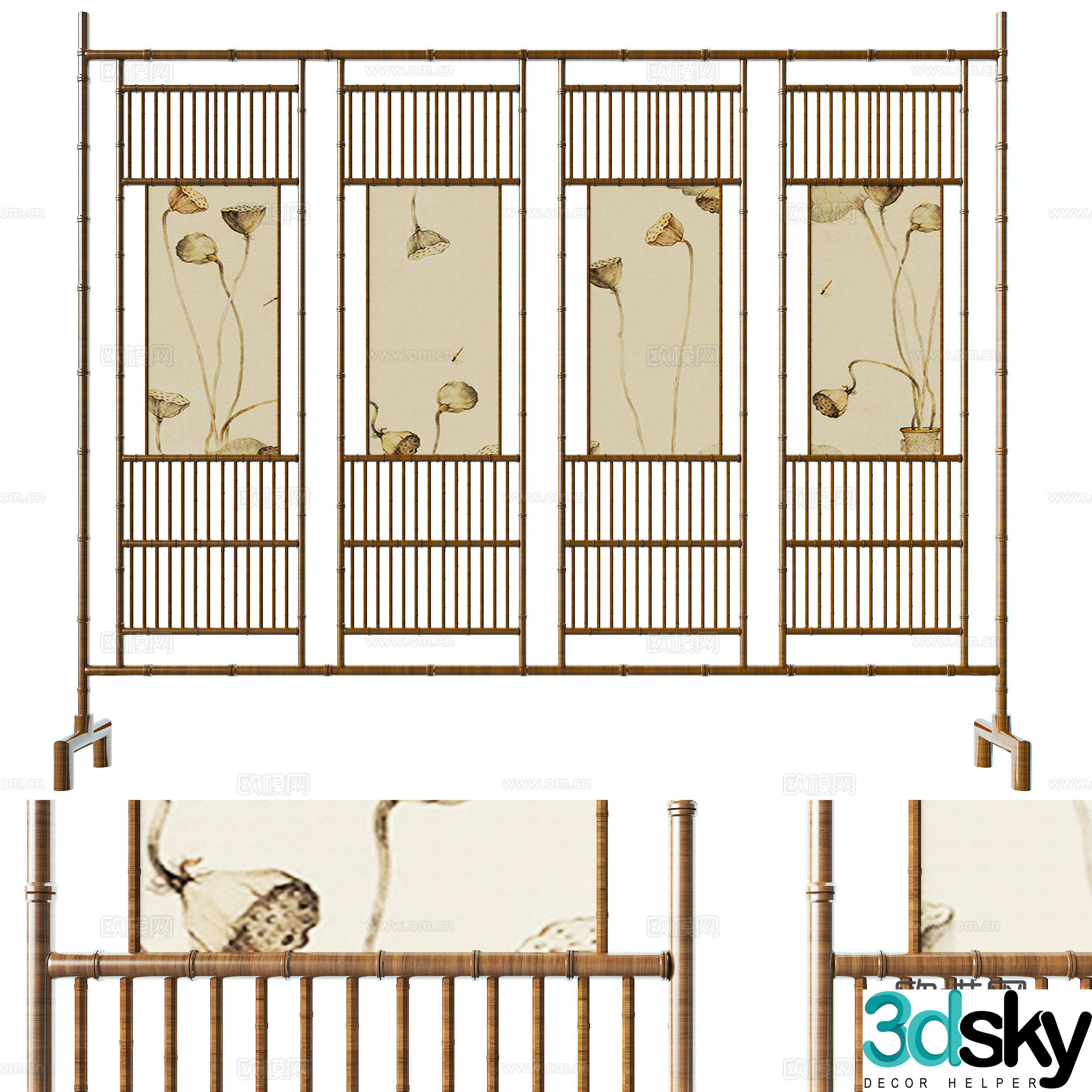Chinese screen 3d model