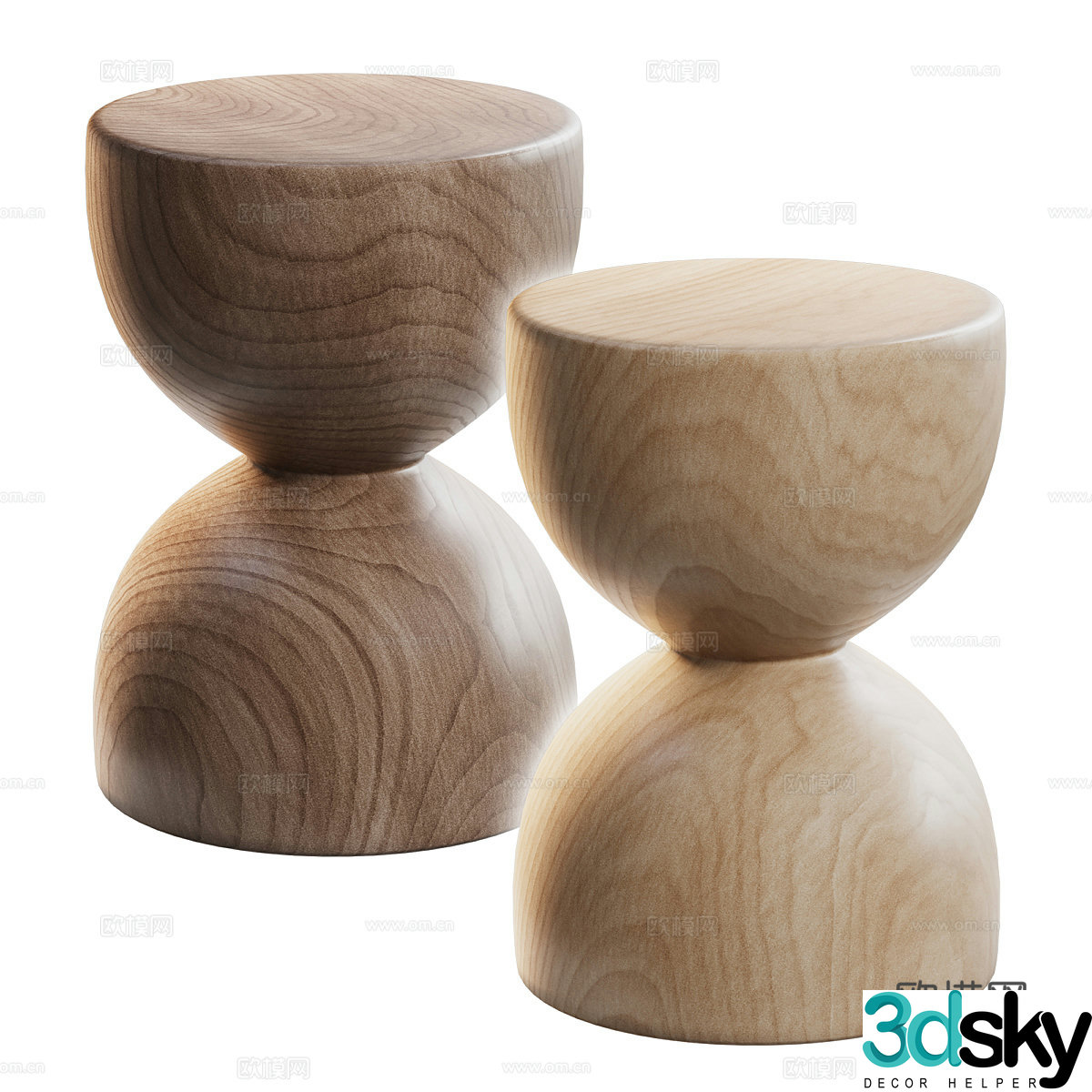 New Chinese wooden bench 3D model