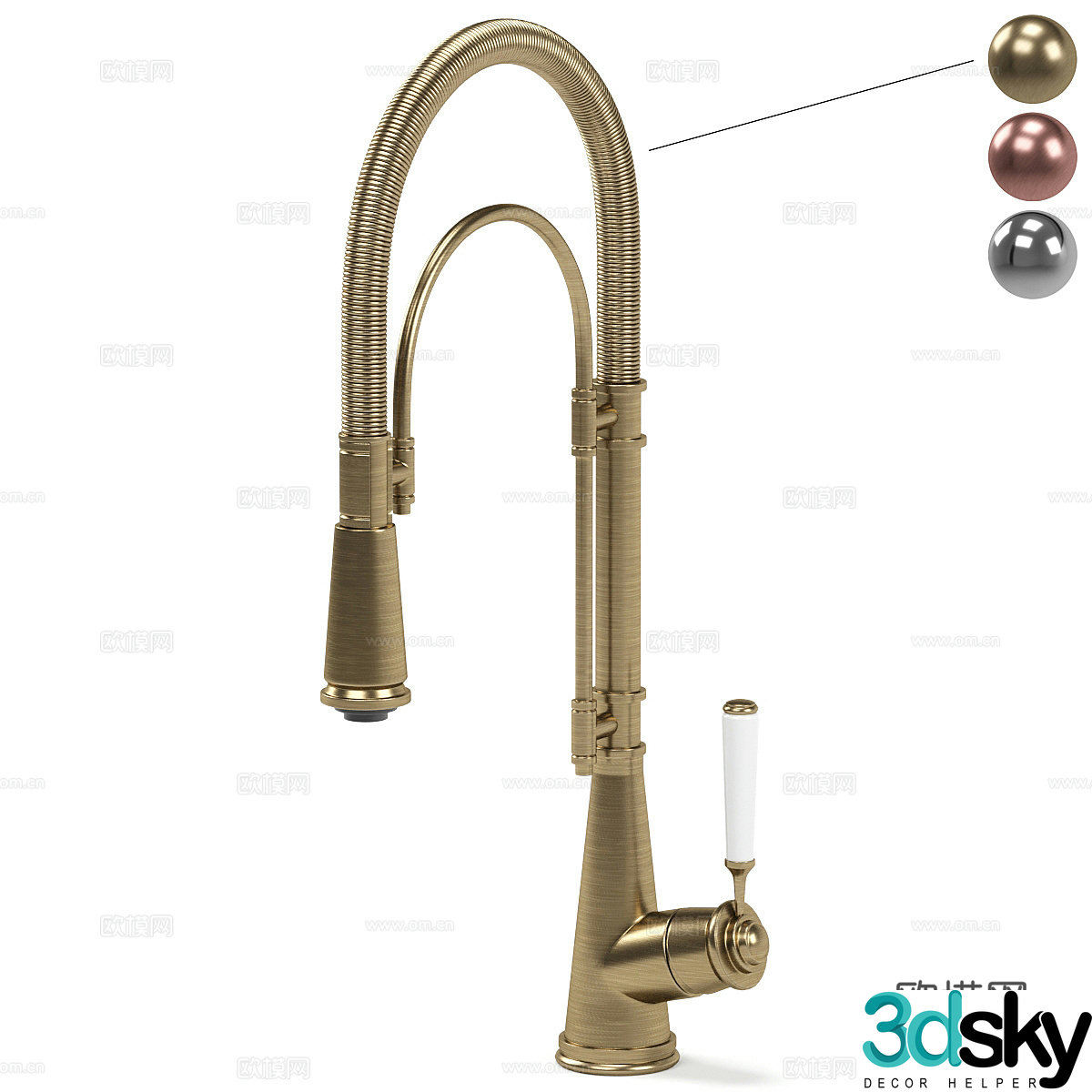 American light luxury Nobili kitchen faucet 3D model