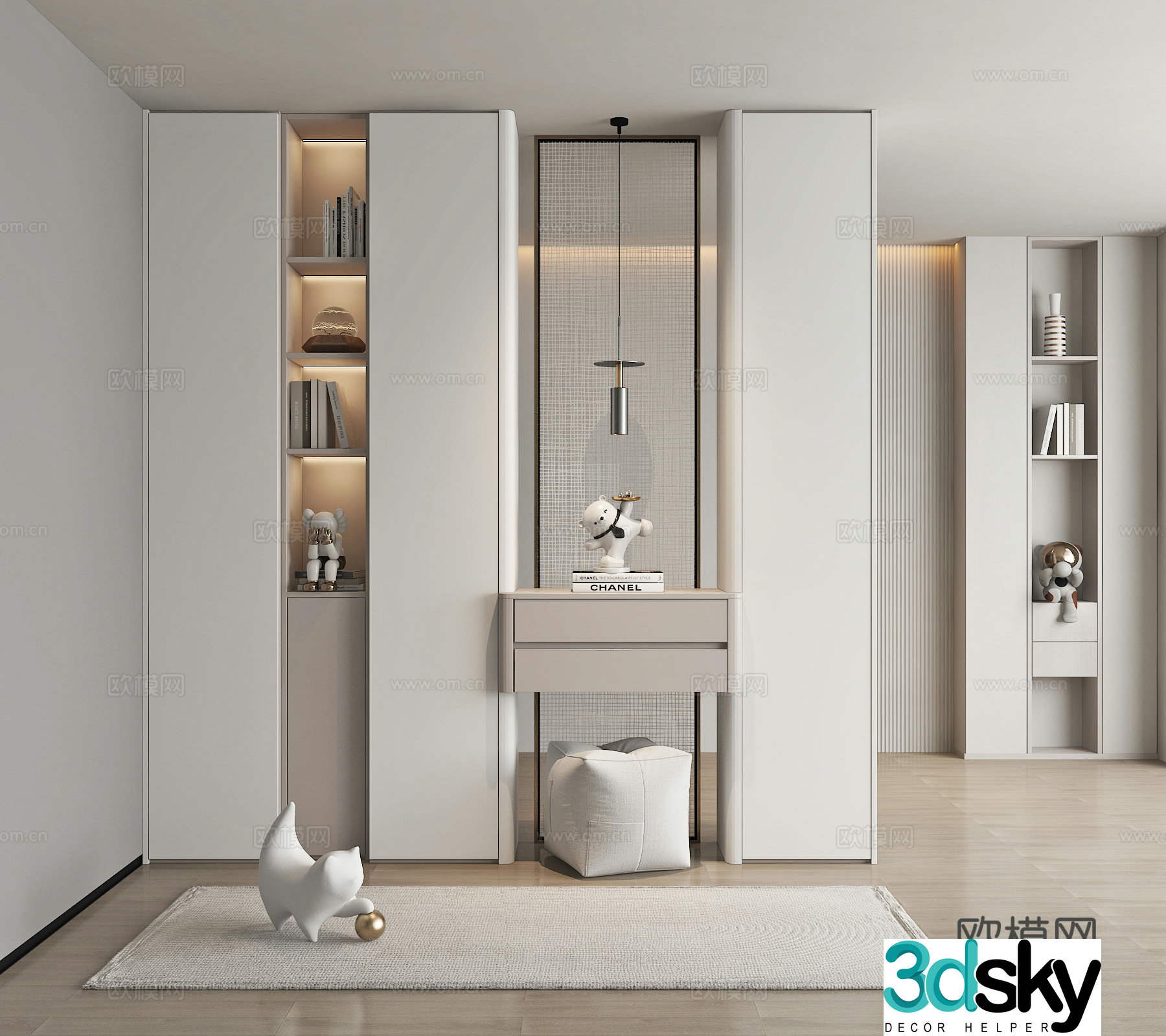 Modern porch cabinet shoe cabinet partition shoe cabinet 3d model