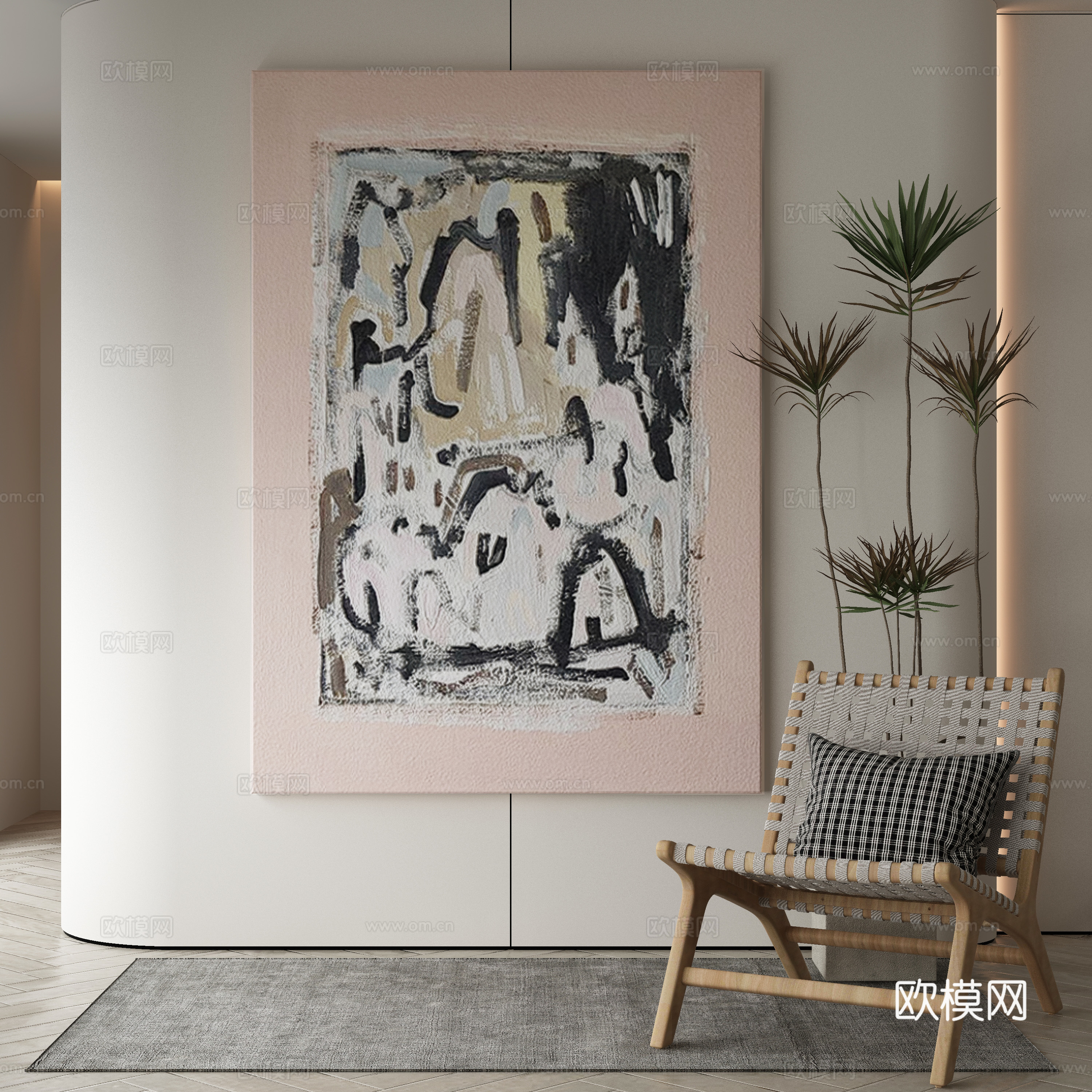 Wasabi hanging painting oil painting 3d model