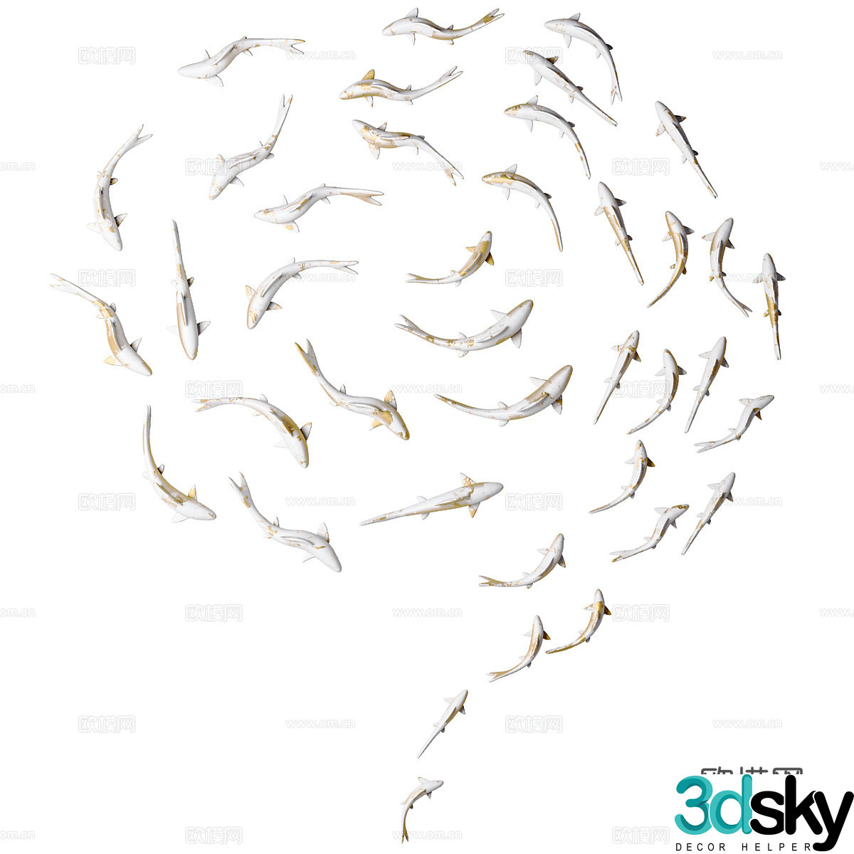New Chinese fish wall decoration 3D model