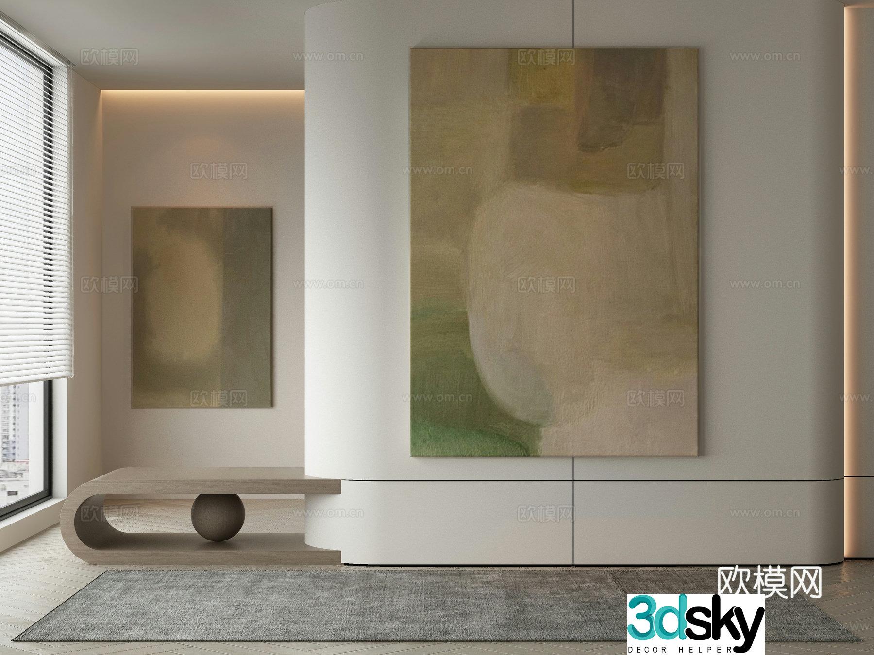 Wasabi hanging painting oil painting 3d model