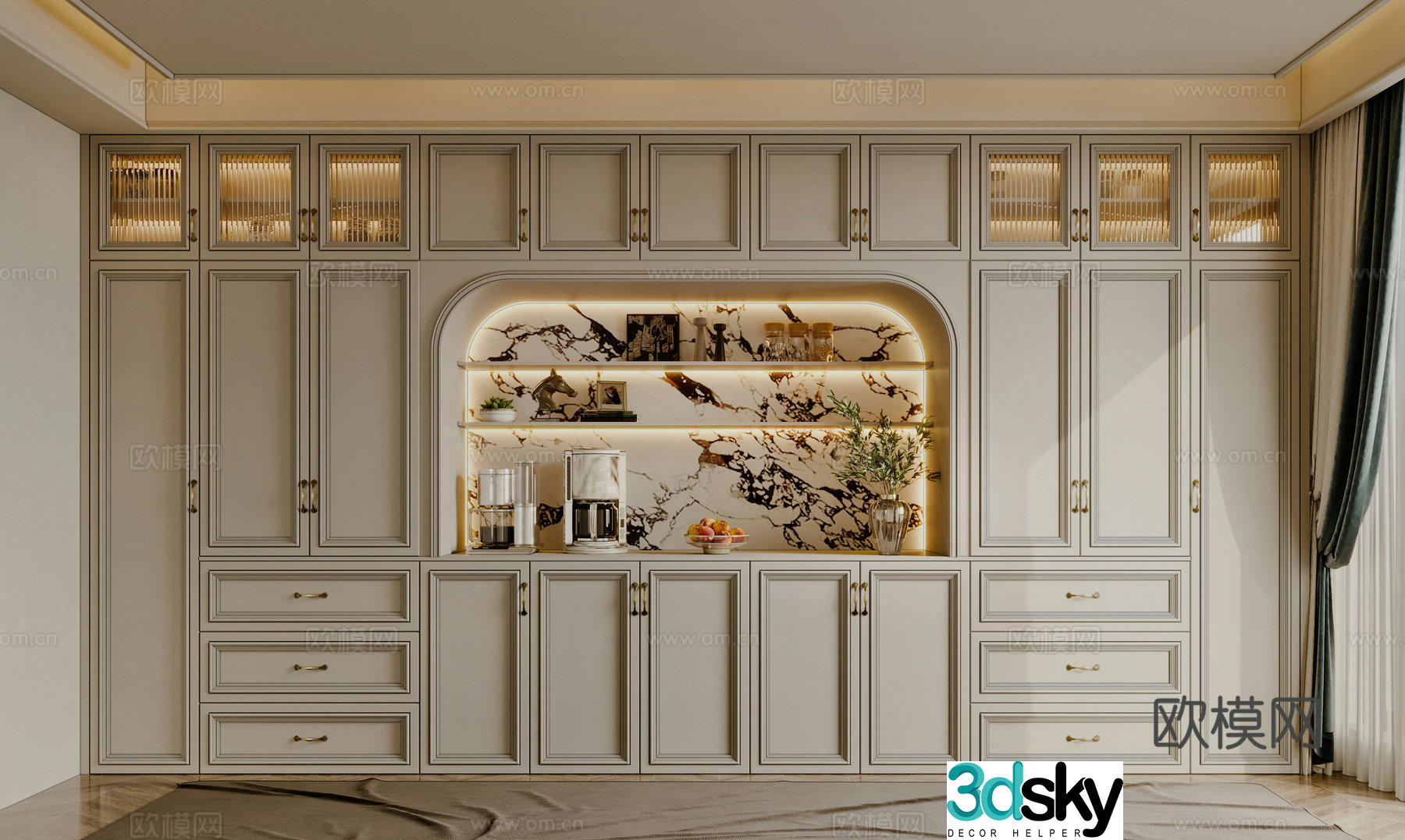 French sideboard 3D model