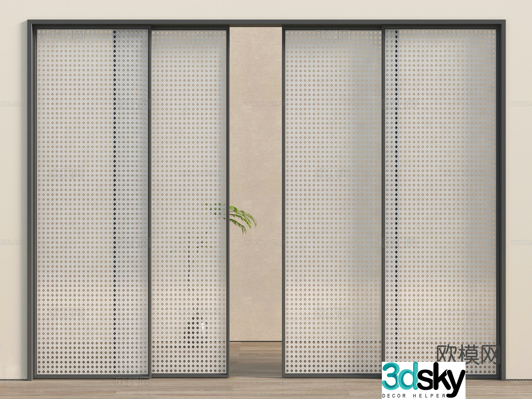 Modern sliding door 3d model