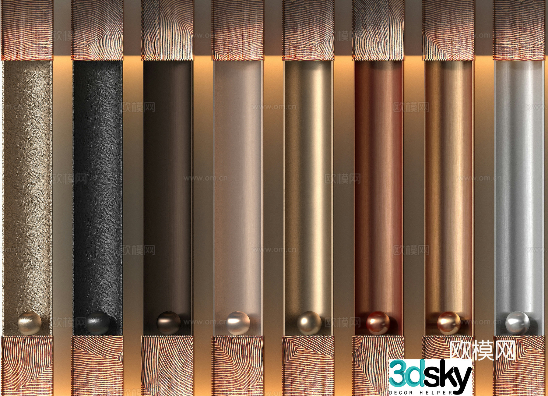 Modern metal brushed stainless steel 3d model