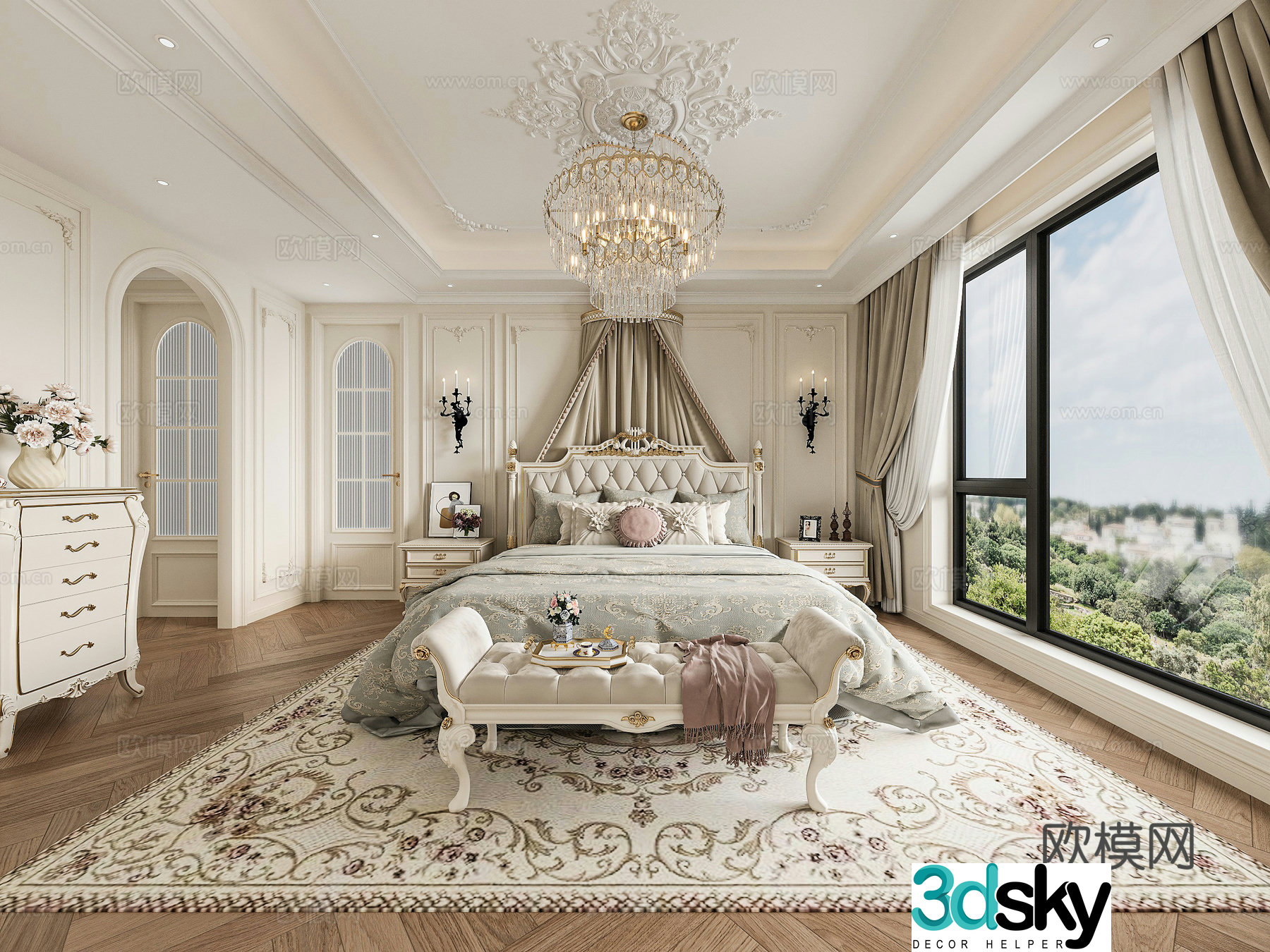French bedroom 3d model