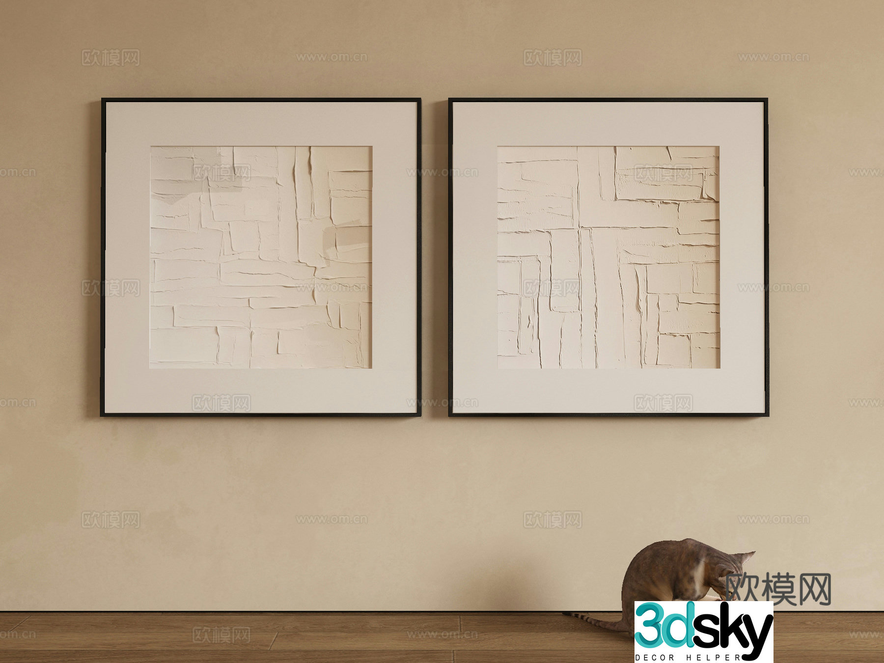 Wasabi hanging painting oil painting 3d model