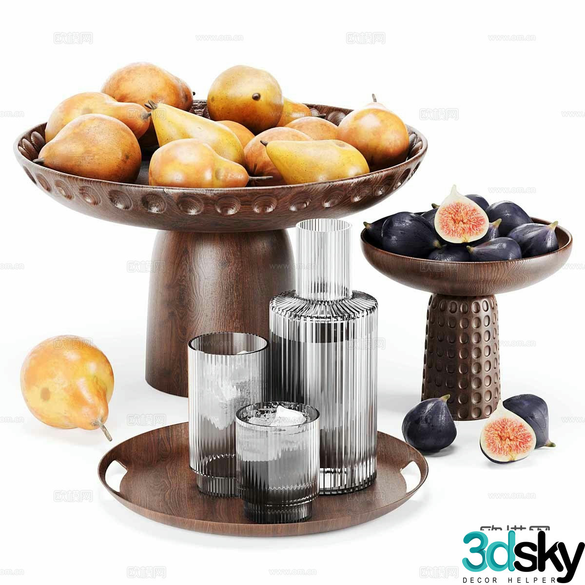 New Chinese style medieval style fruit fruit plate 3D model