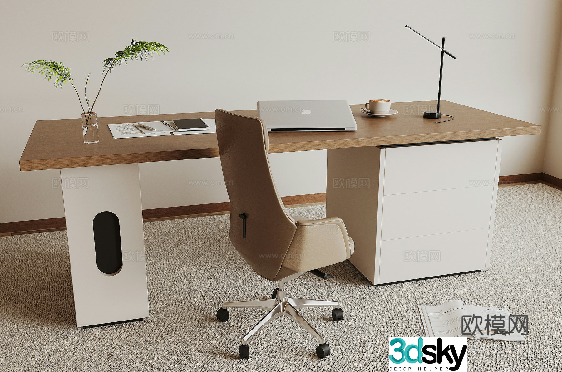 Modern office desk chair 3d model