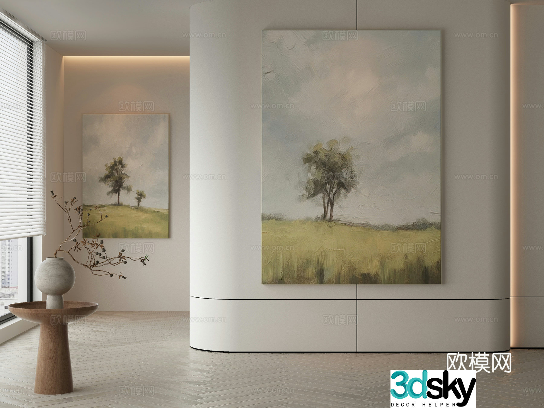 Wasabi hanging painting oil painting 3d model
