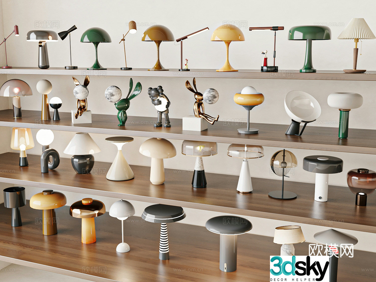 Modern simple desk lamp cream wind table lamp metal desk lamp night lamp 3d model