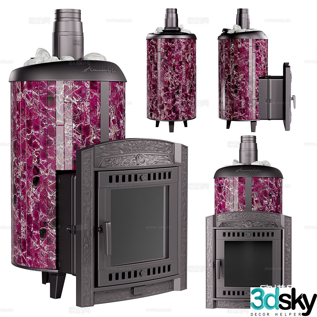 American Fireplace Oven 3D Model