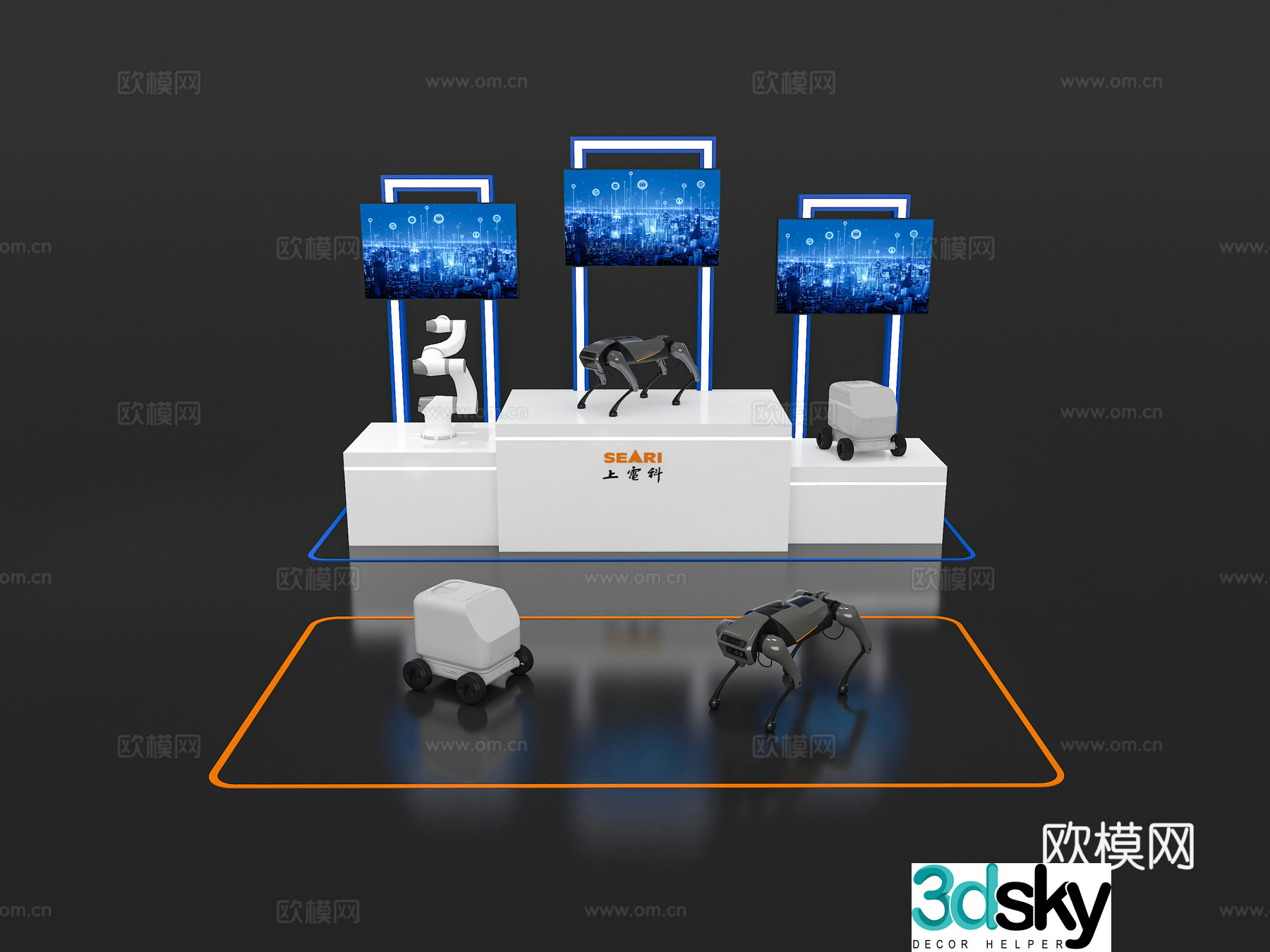 Modern display cabinet Product display cabinet Technology display cabinet Booth display cabinet Display table Table cabinet 3D model