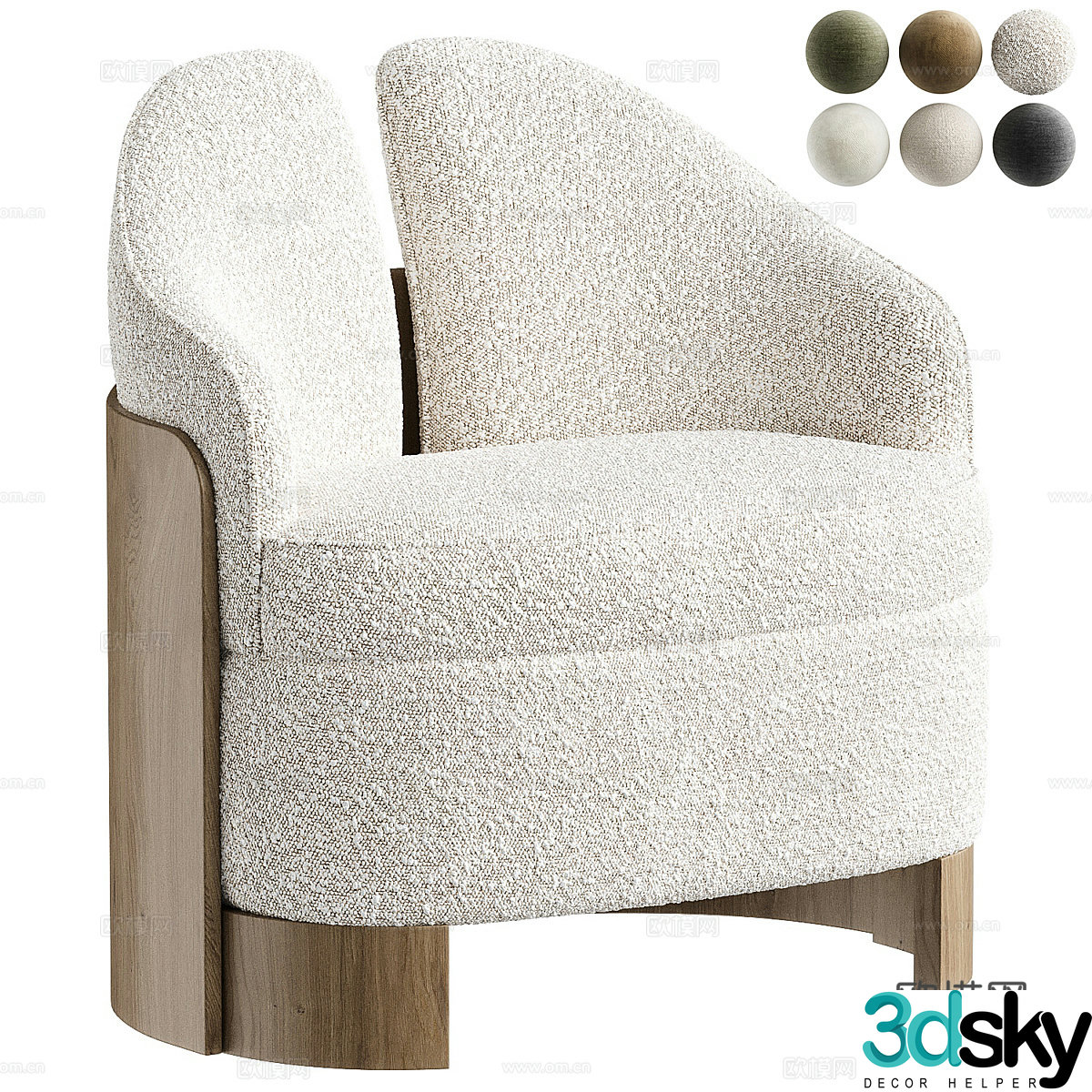 New Chinese casual chair 3D model