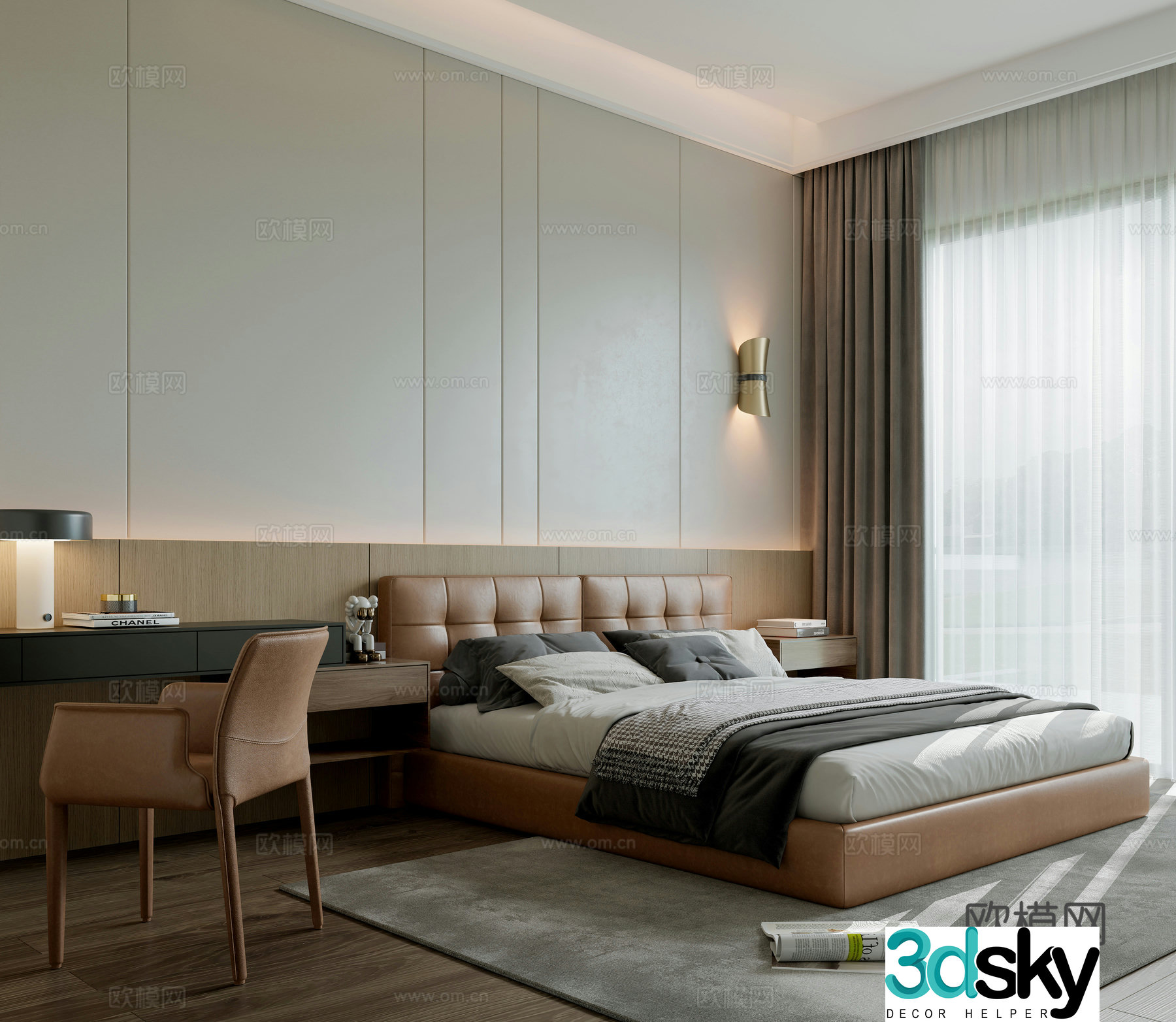 Modern bedroom master bedroom 3d model