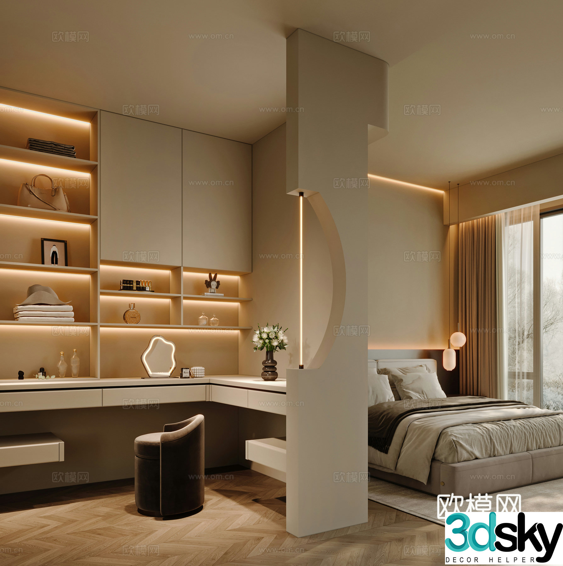 Bedroom cloakroom 3d model