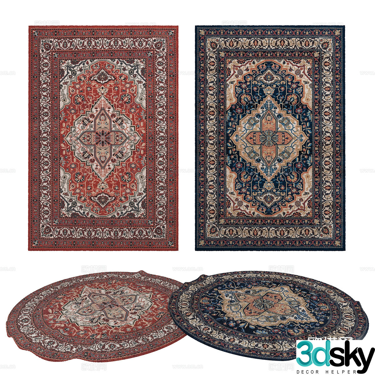 American retro carpet 3d model