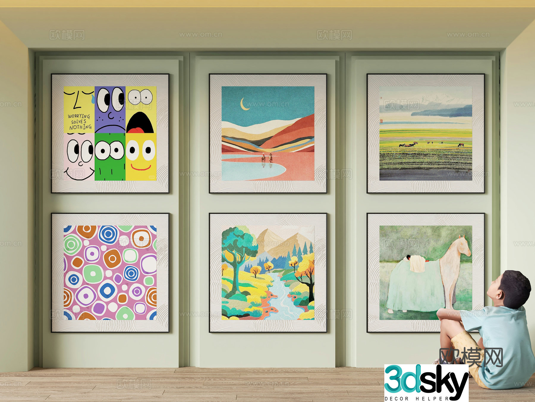 Modern children’s decorative hanging painting 3d model