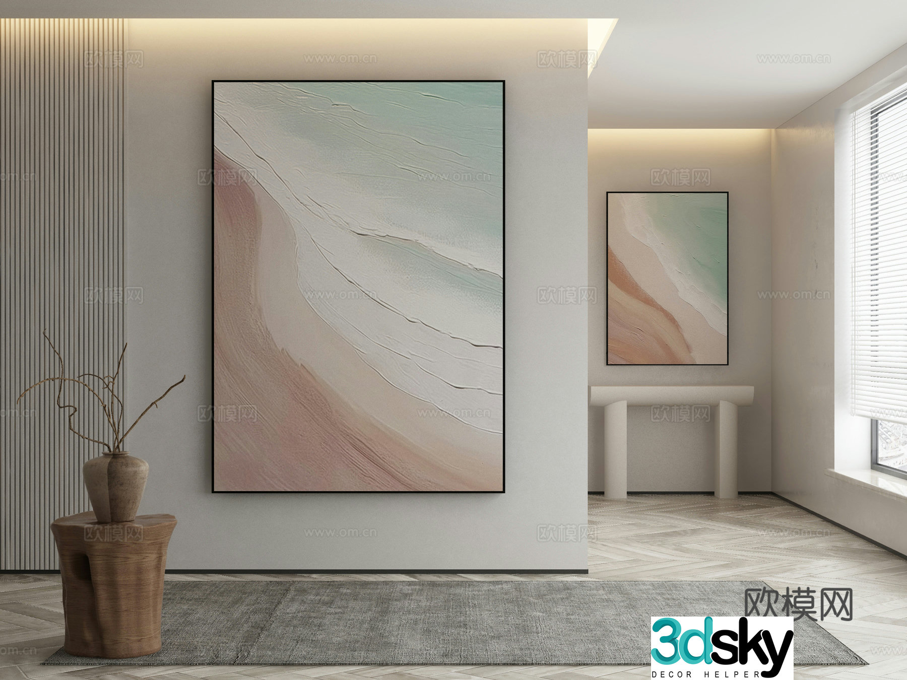 Wasabi hanging painting oil painting 3d model