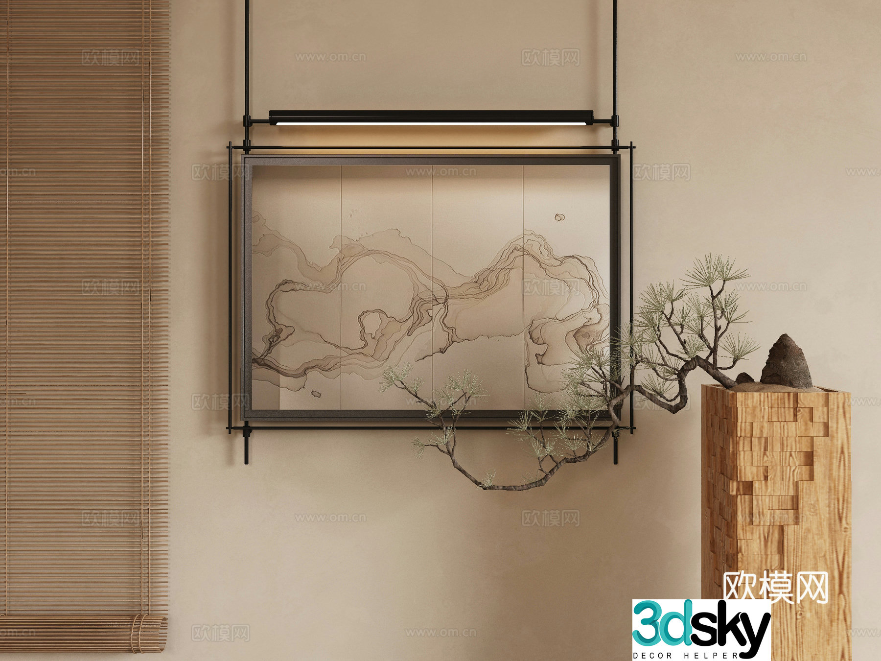 Wasabi hanging painting oil painting 3d model