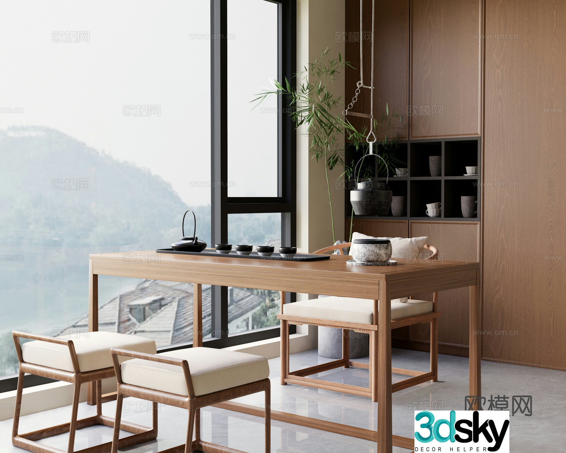 Modern tea table and chair Tea table 3D model
