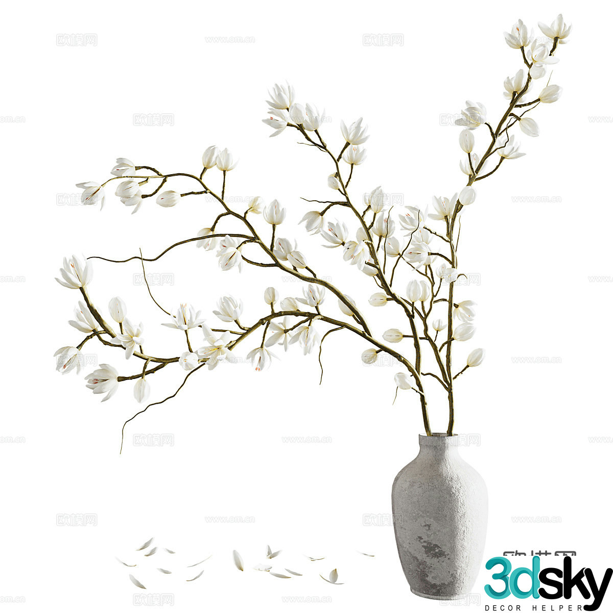New Chinese vase flower art 3D model