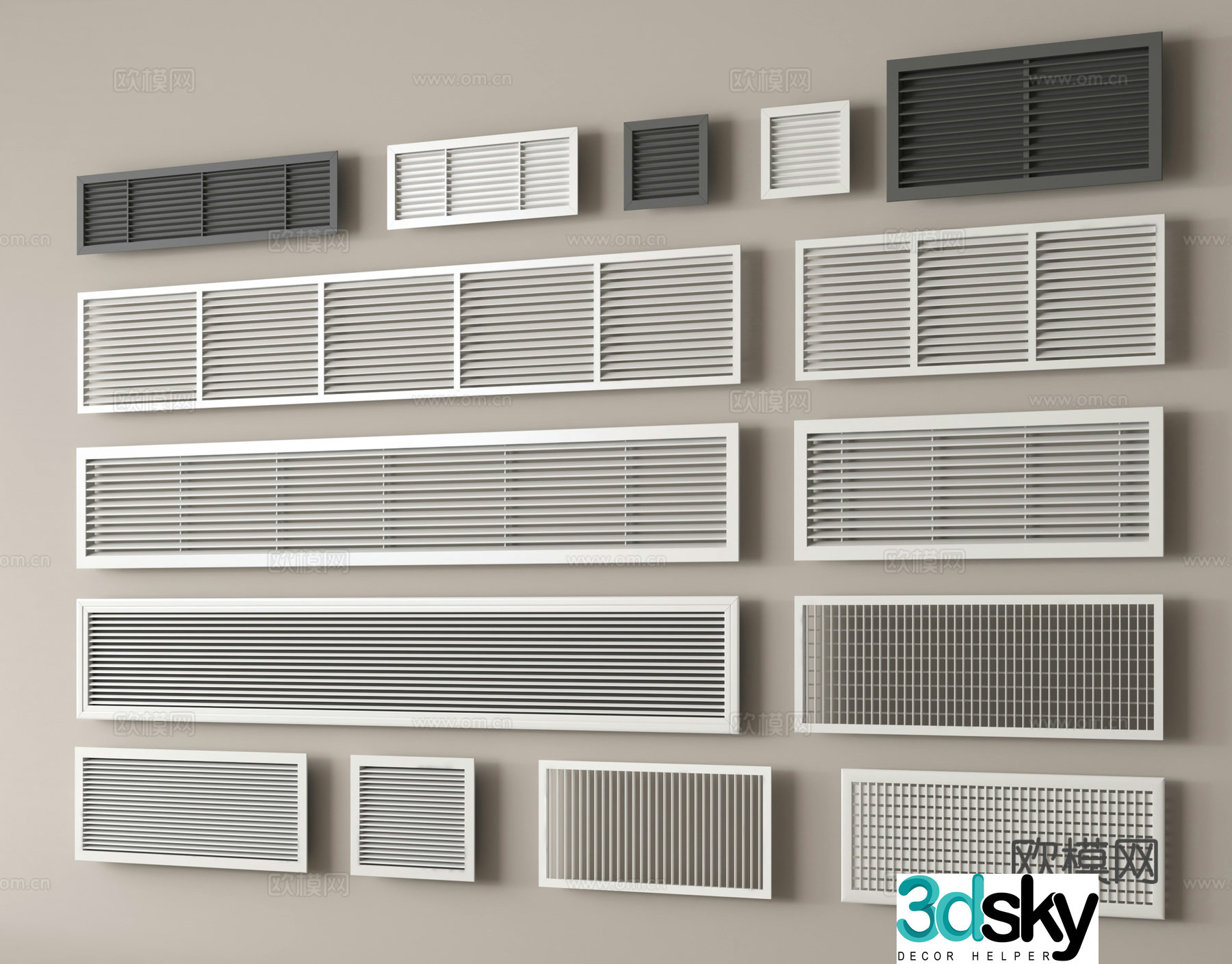 Air conditioning air outlet exhaust port ventilation port 3d model
