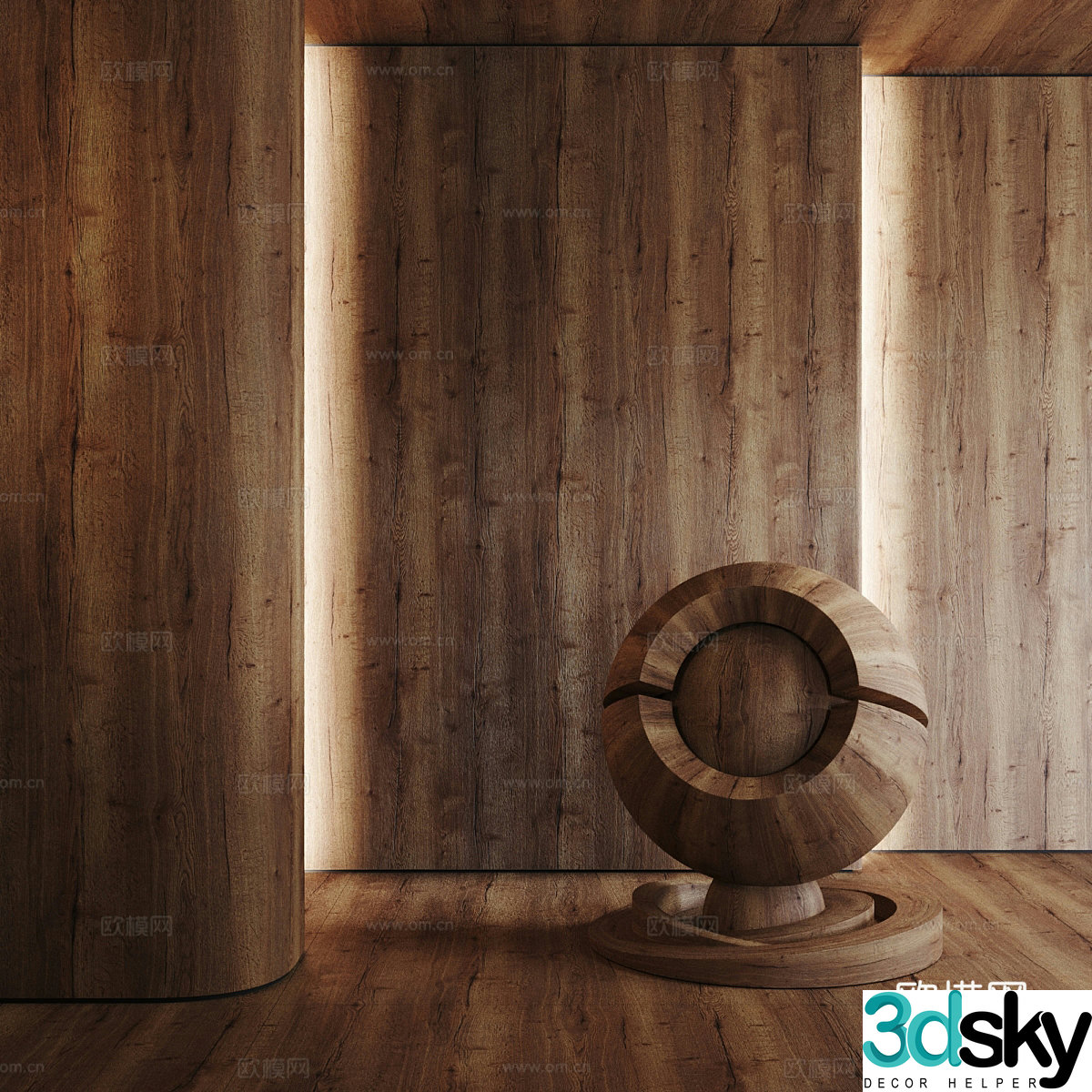 Oak wood finish 3d model