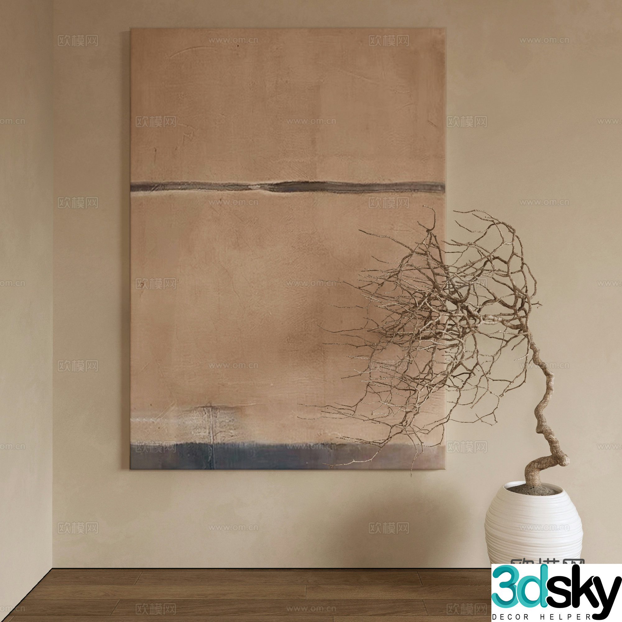 Wasabi hanging painting oil painting 3d model