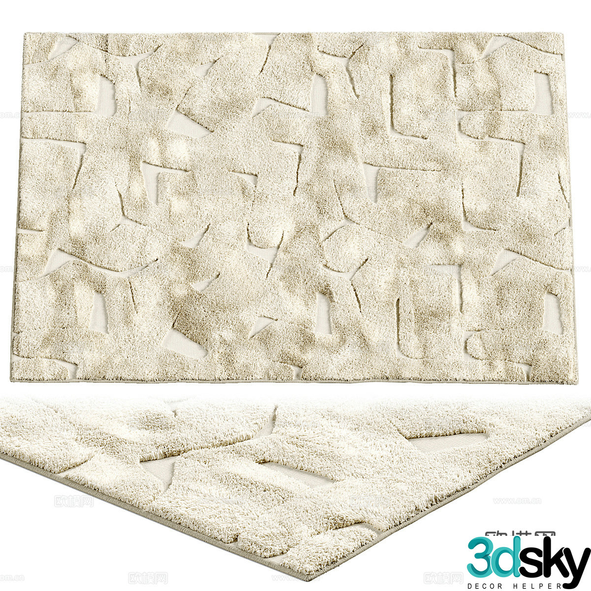 Blanket Plush Carpet Square Carpet Fur Fur Carpet Animal Leather Carpet Decorative Carpet 3D Model