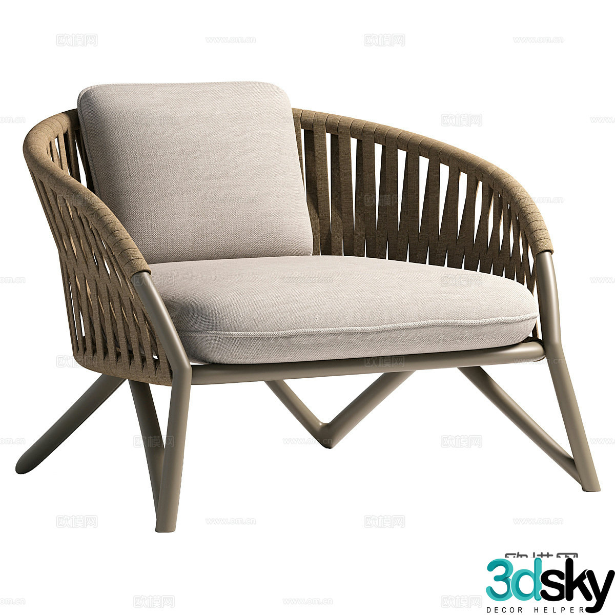 New Chinese style Branzie leisure chair 3d model