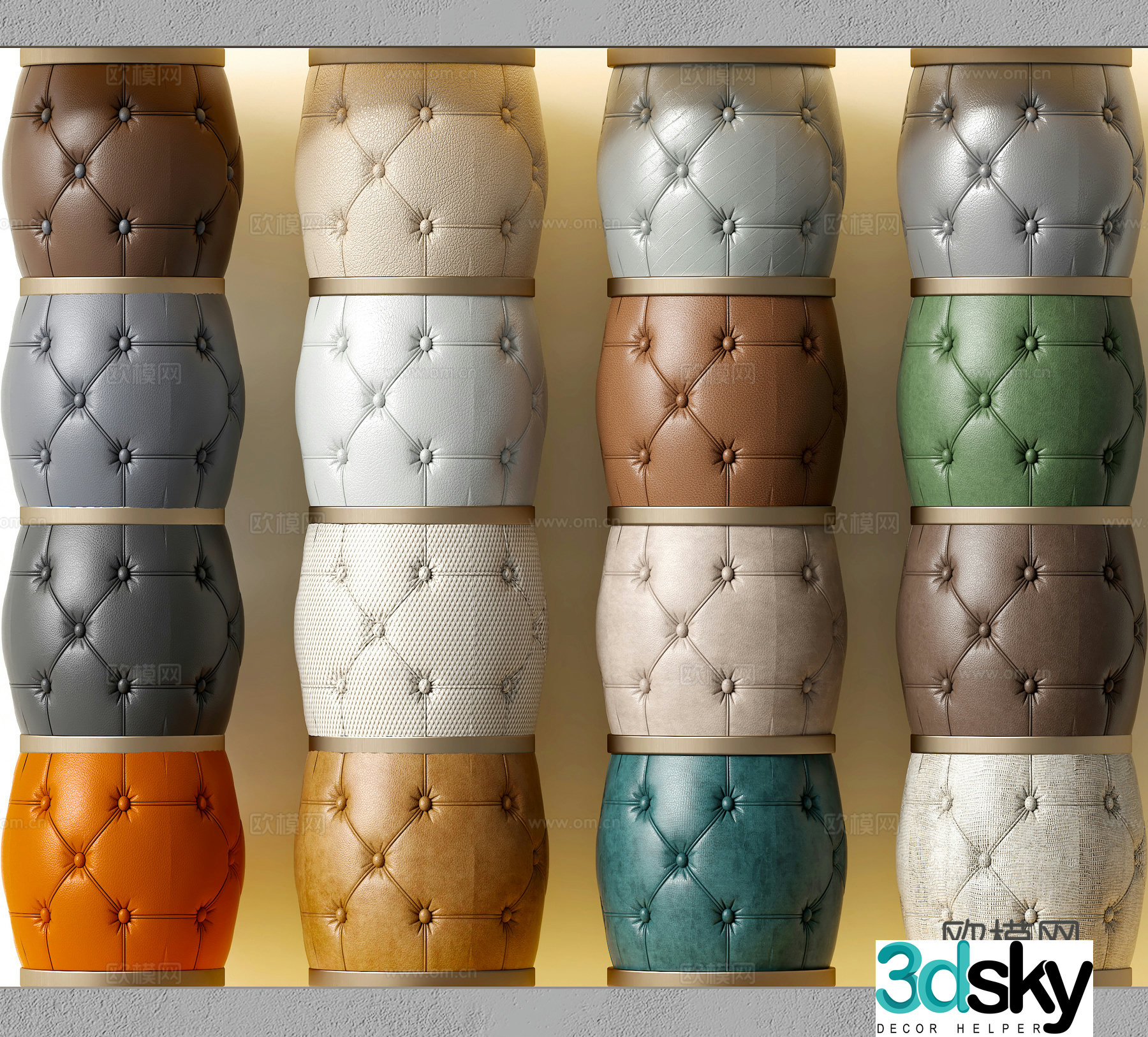 Modern leather soft bag 3d model