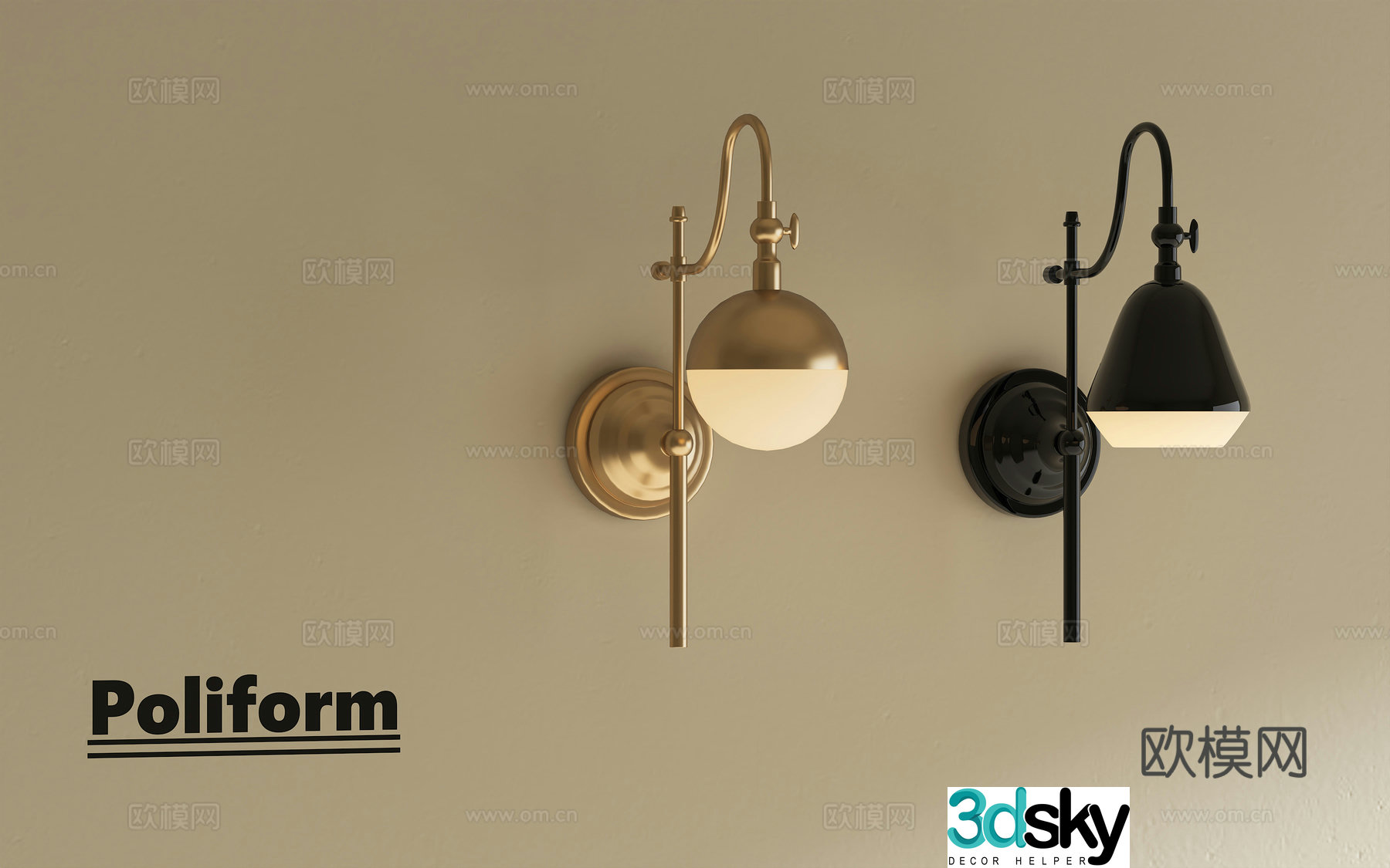 French retro wall lamp Medium retro wall lamp American retro wall lamp Bedside wall lamp Gold 3D model