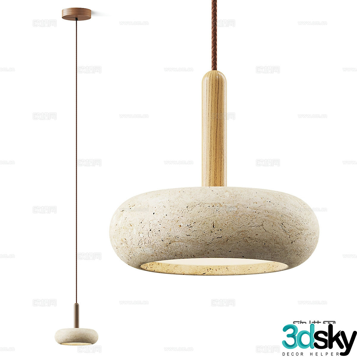 New Chinese style Wasabi Decorative Chandelier 3D Model