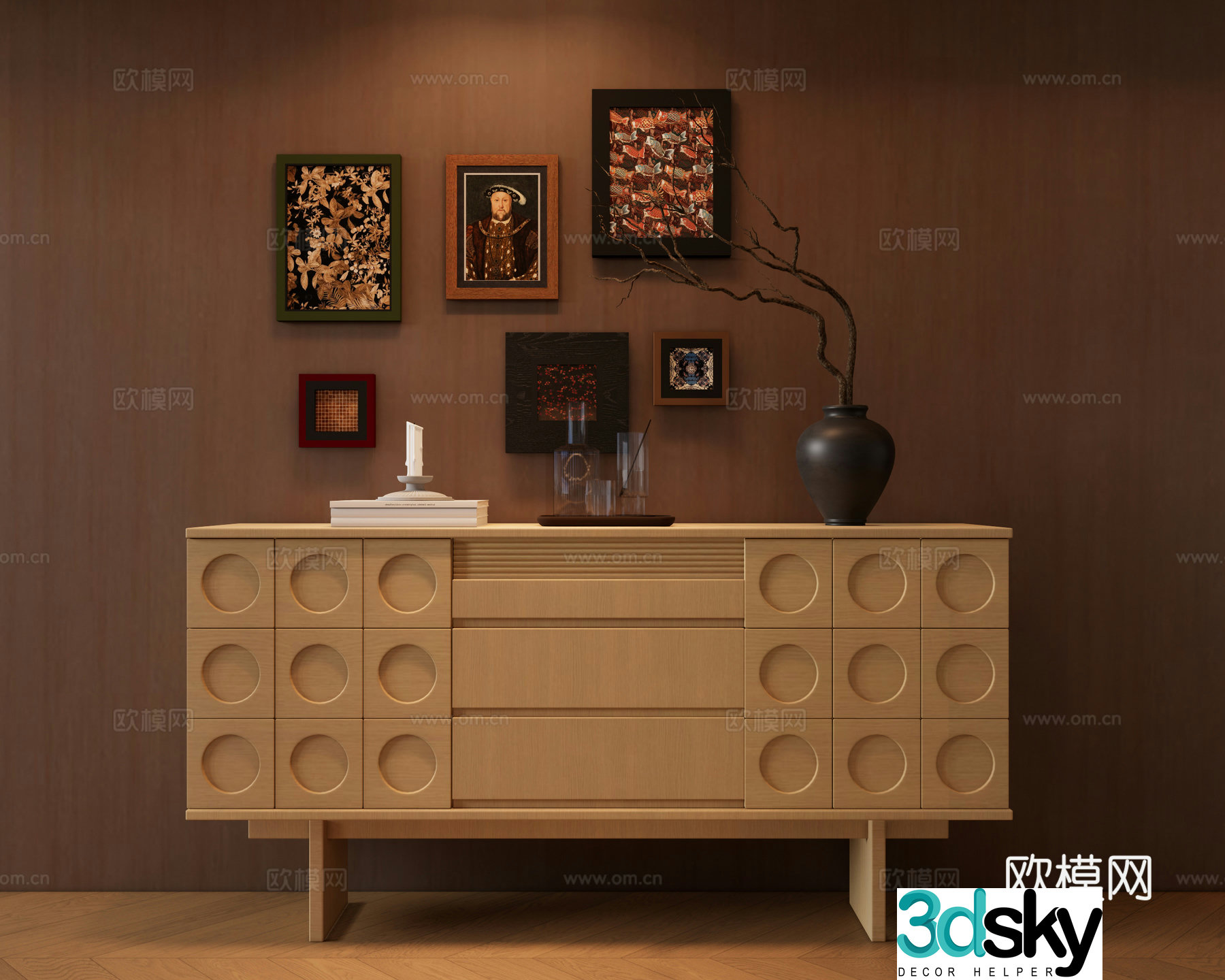 Modern entrance cabinet Entrance cabinet chest of cabinet 3D model