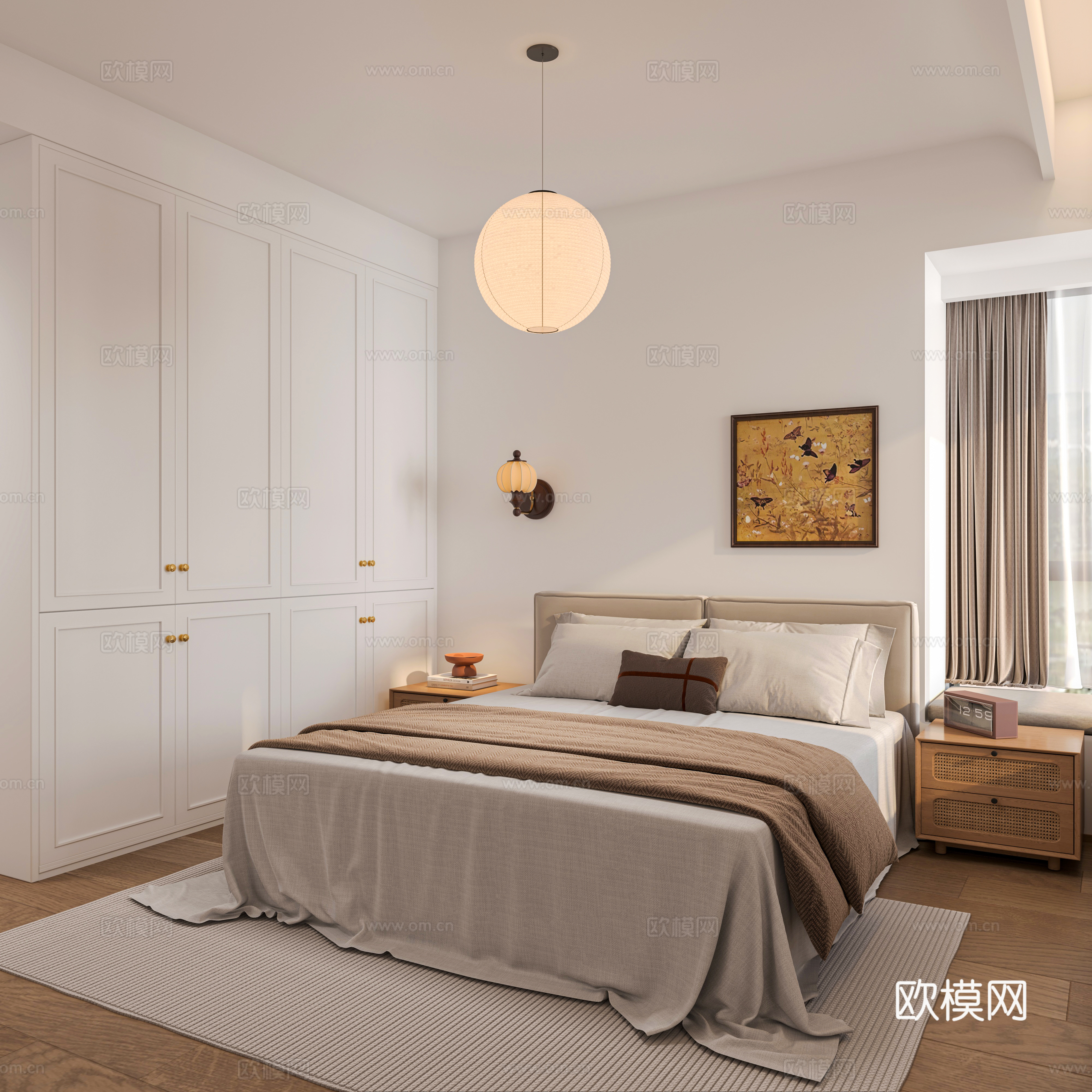 Middle-aged bedroom 3d model