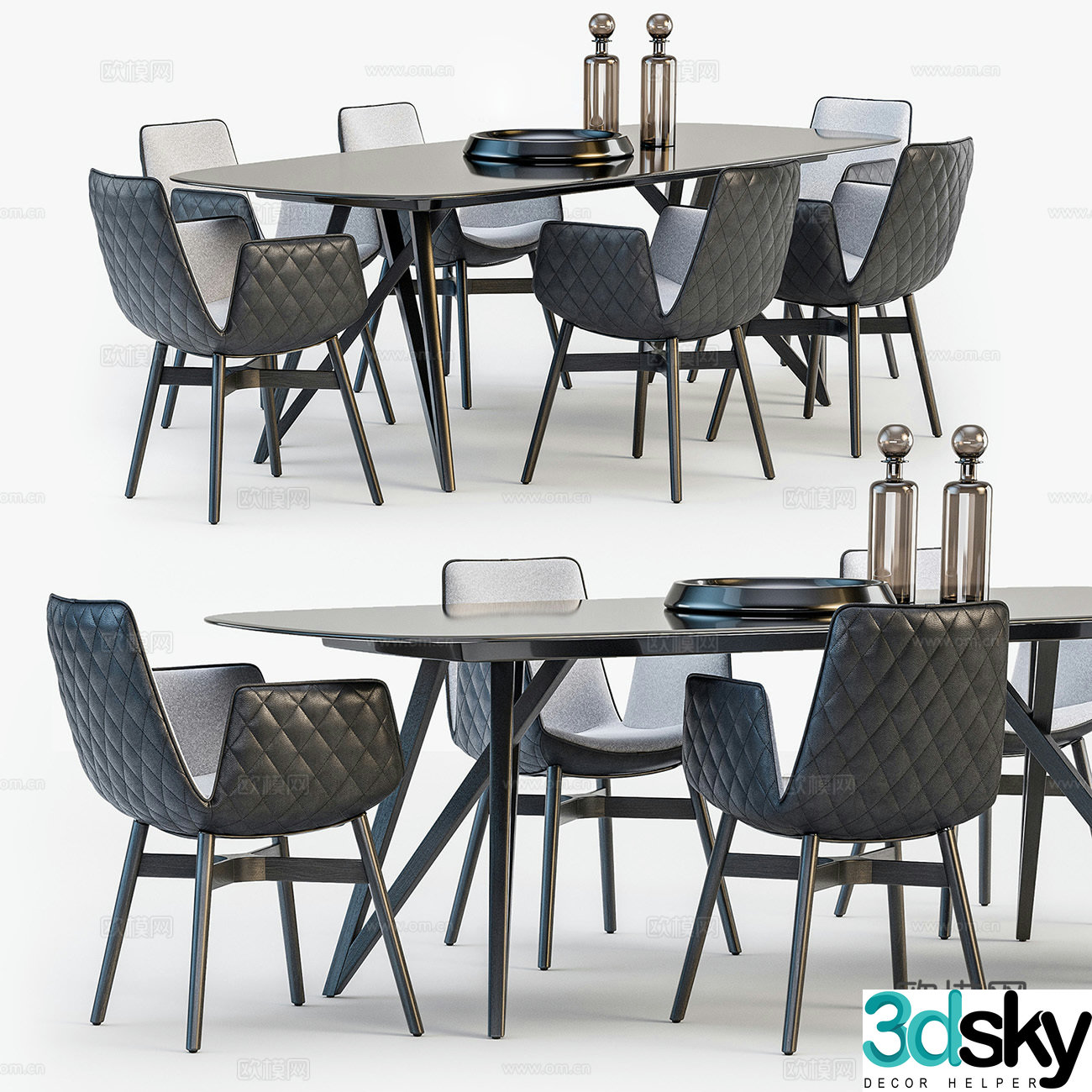 Dining table and dining chair 3d model