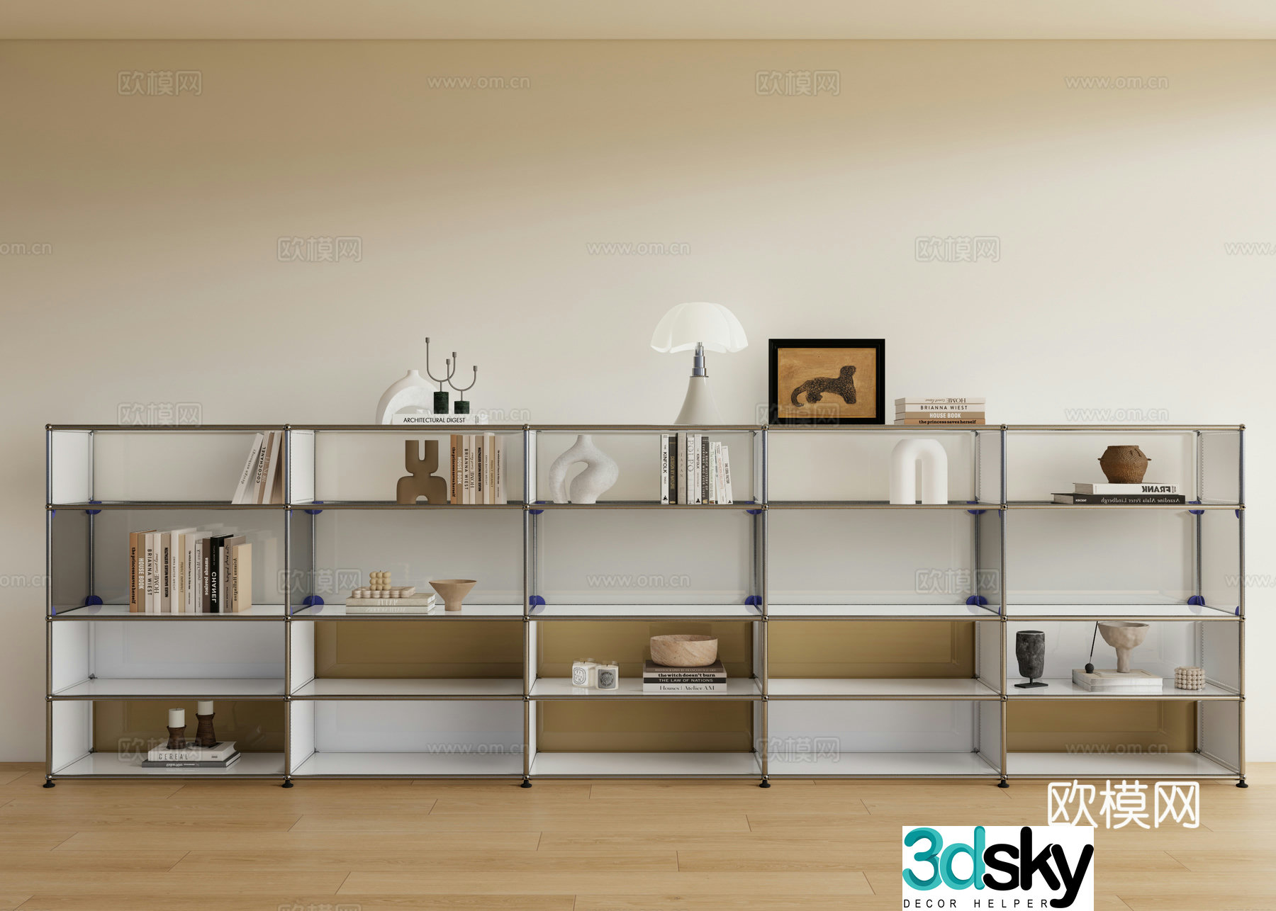 Modern bookcase chest of drawers bookcase 3d model