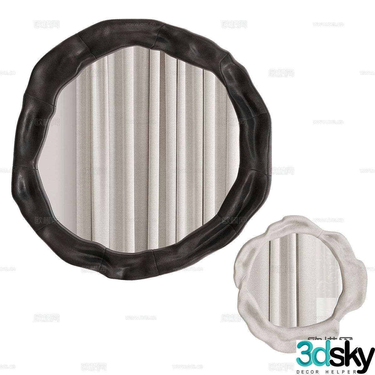 Special-shaped mirror styling mirror vanity mirror wall mirror bathroom mirror decorative mirror change to 3D model