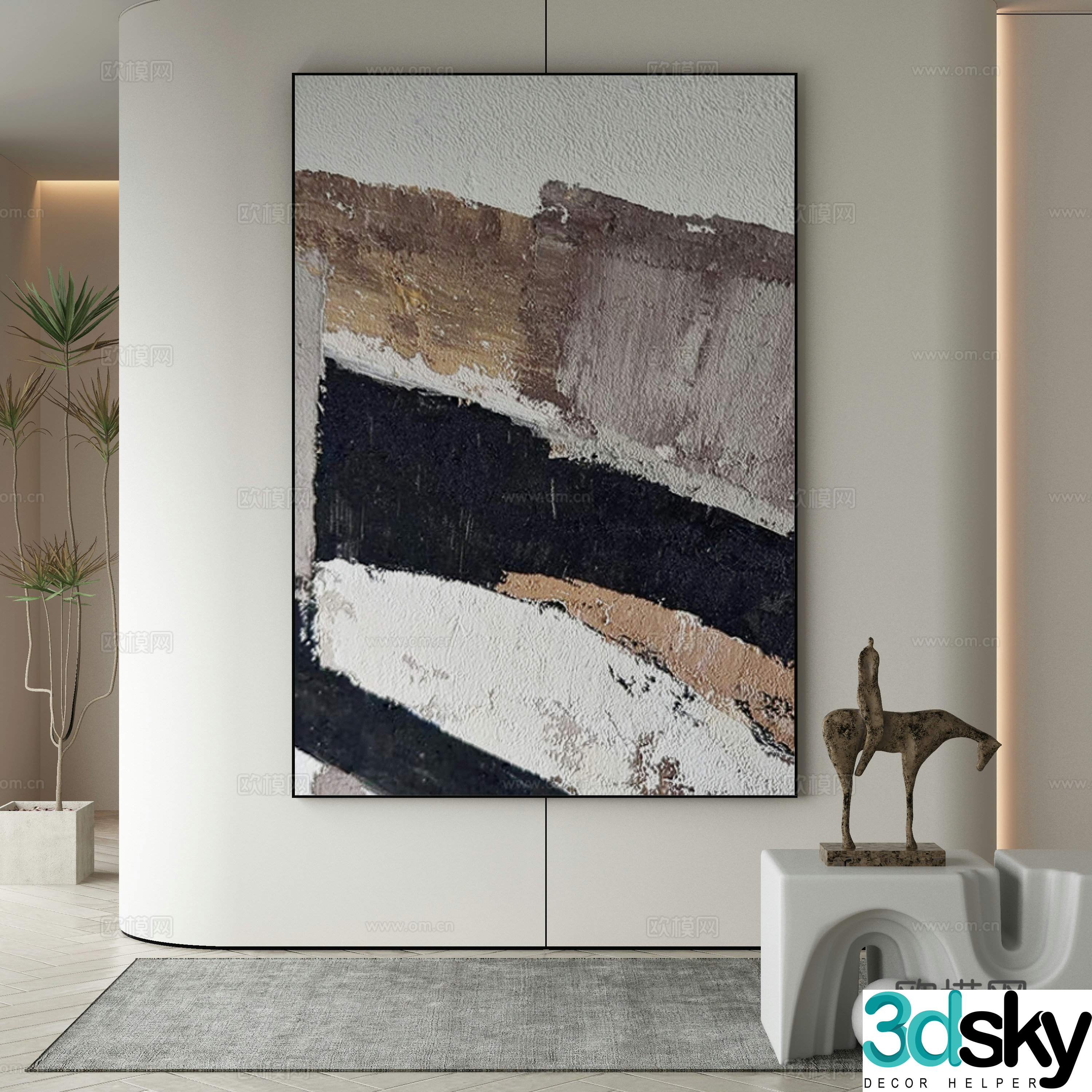 Wasabi hanging painting oil painting 3d model