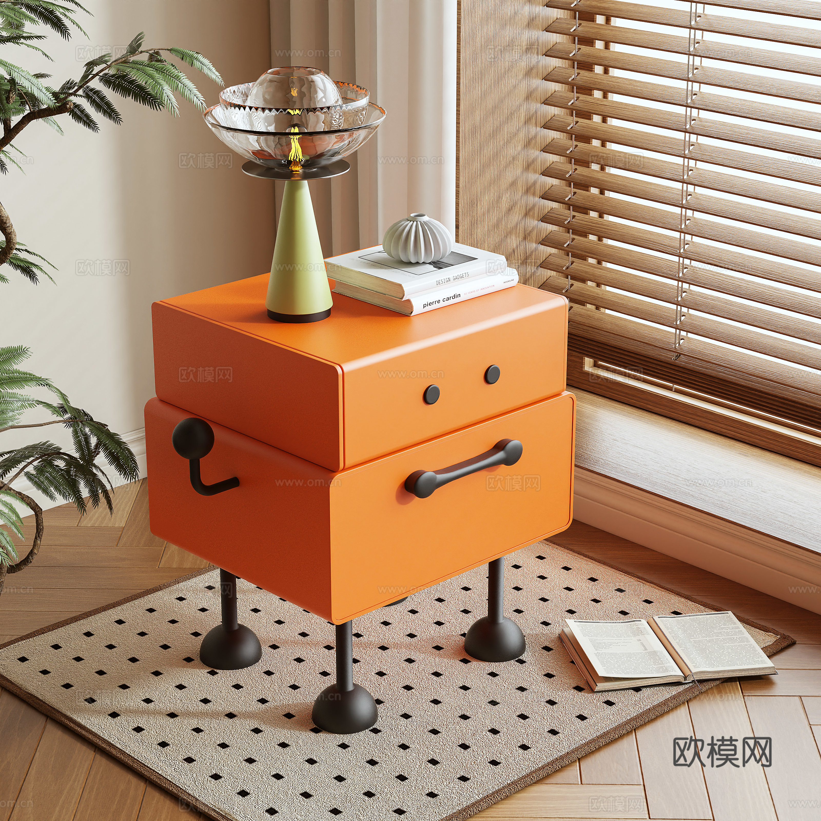 Modern bedside table dopamine robot 3d model