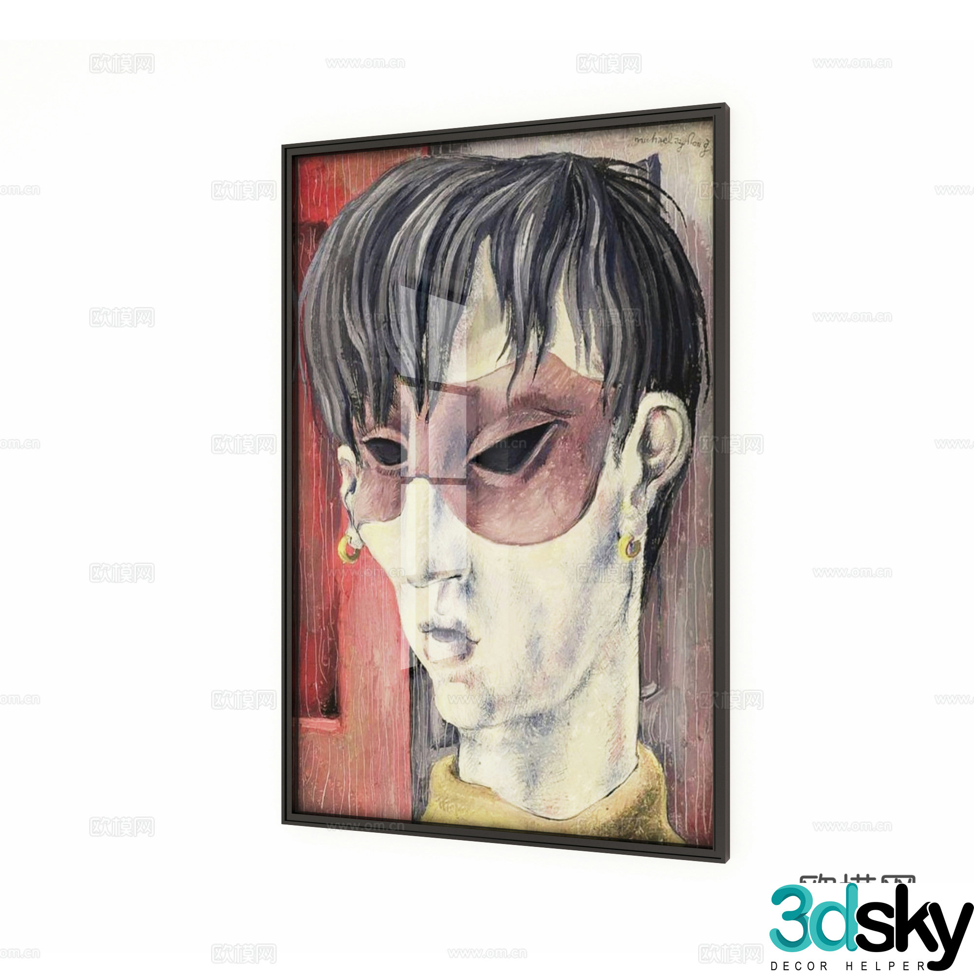Wabisa medieval abstract hanging paintings Art abstract hanging paintings Beasty hanging paintings Retro hanging paintings 3d model