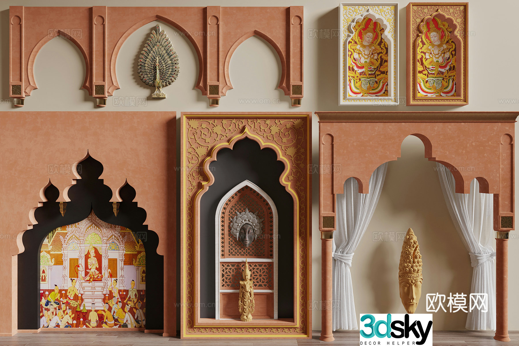 Southeast Asian architecture 3D model