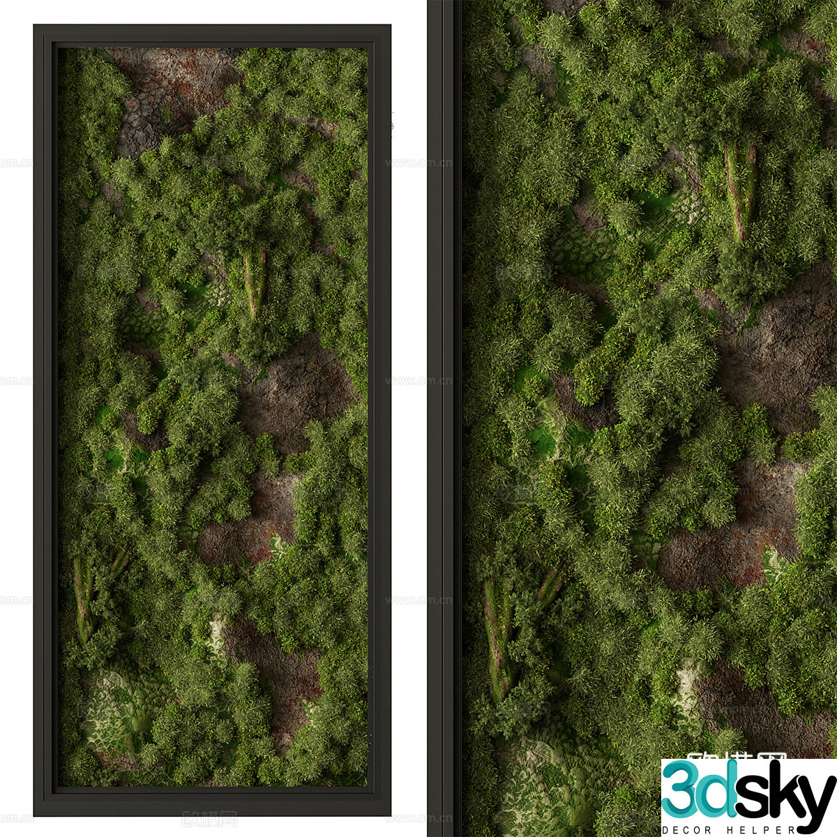 New Chinese style green plant wall plant wall 3d model