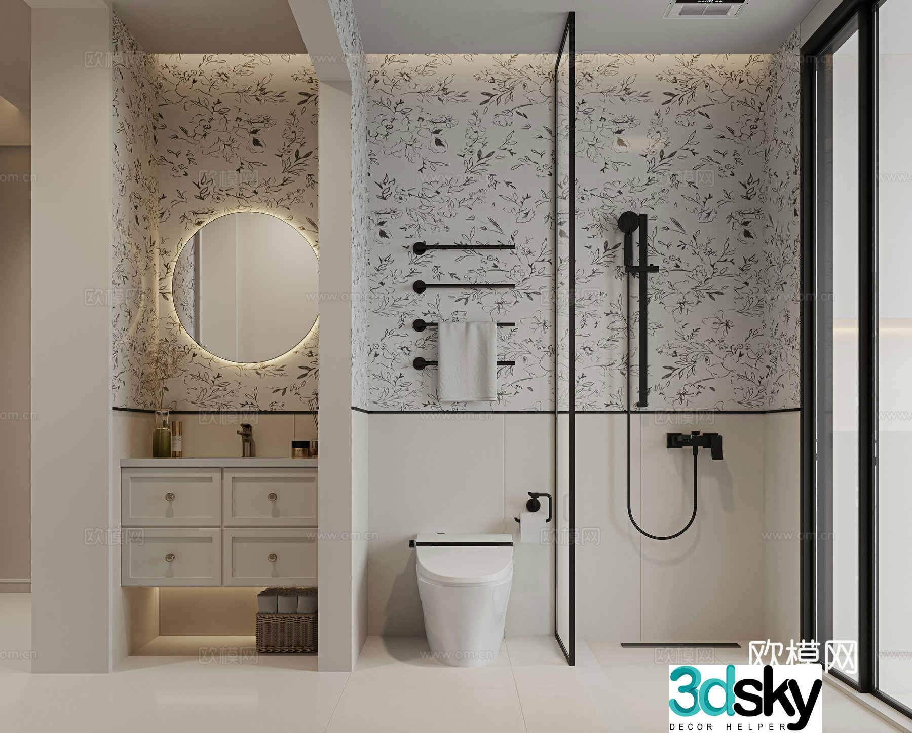 French bathroom 3d model