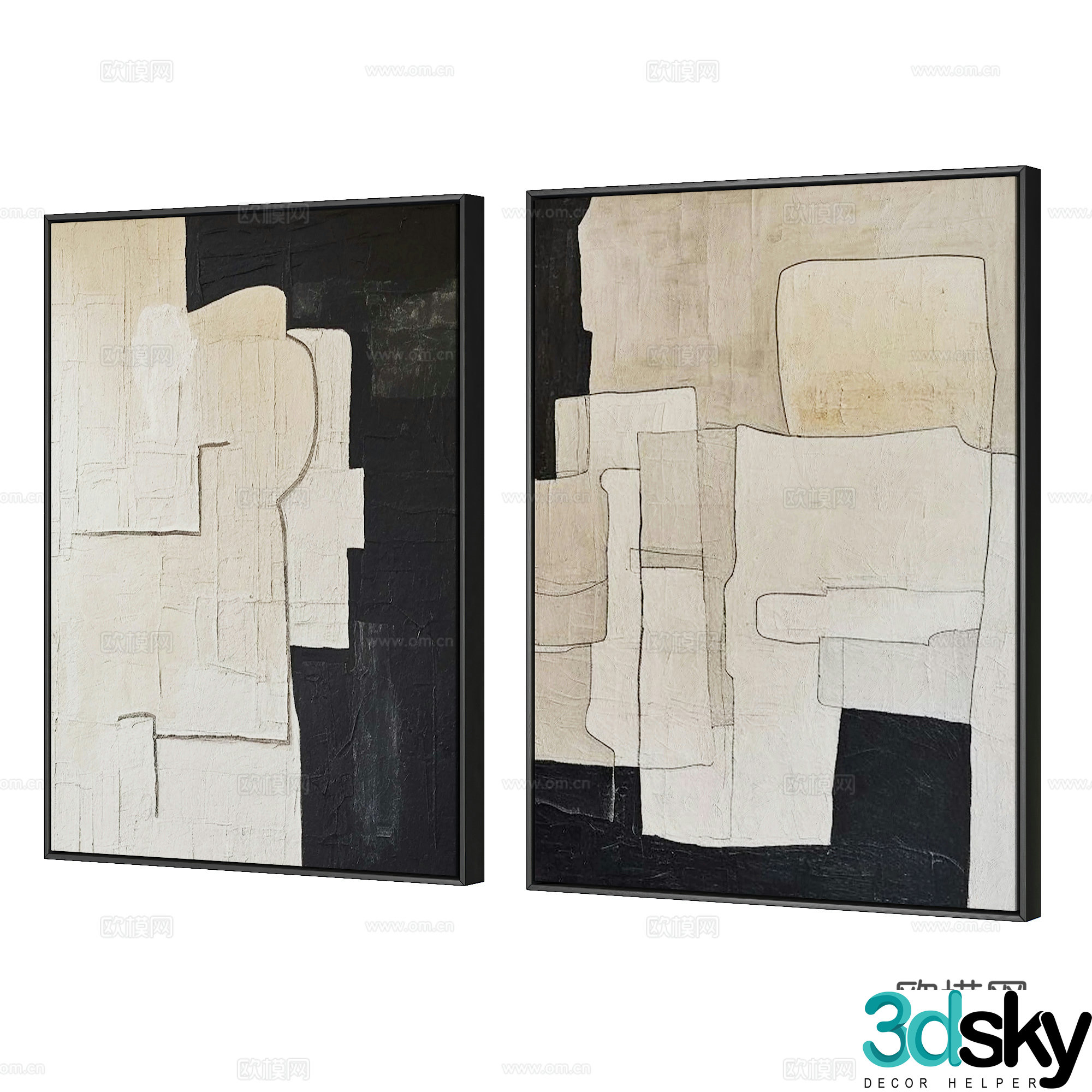 3D model of hanging painting