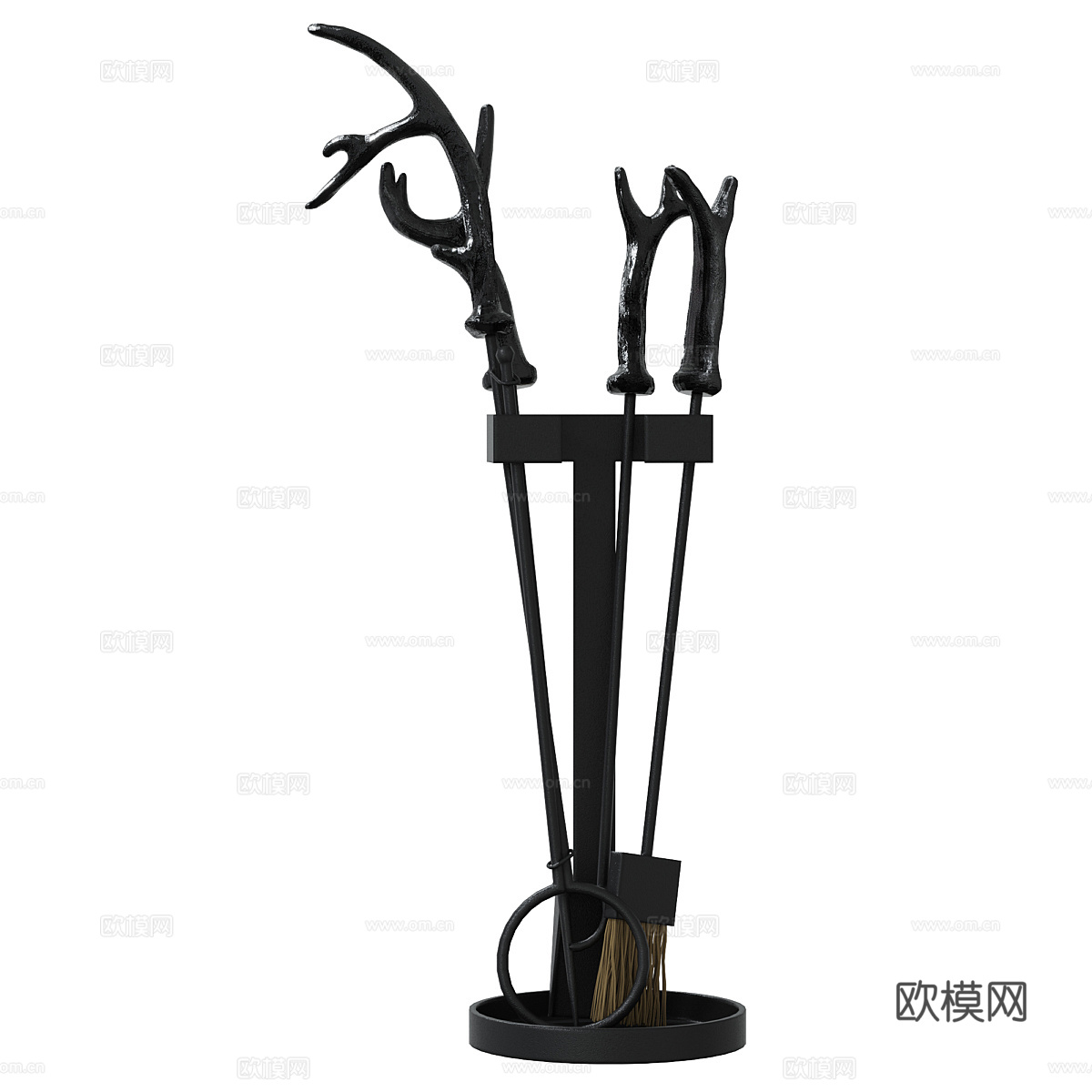 American Fireplace Tool Set 3D Model