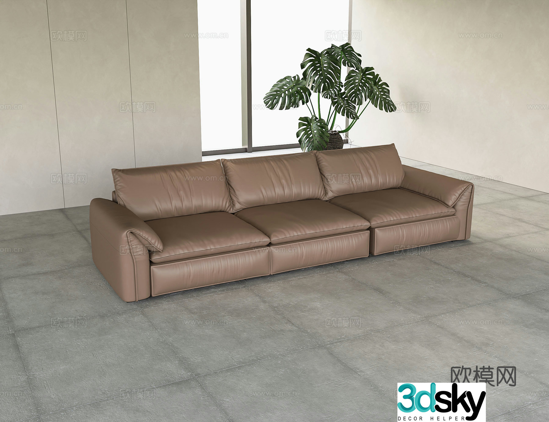 Modern multiplayer sofa 3d model
